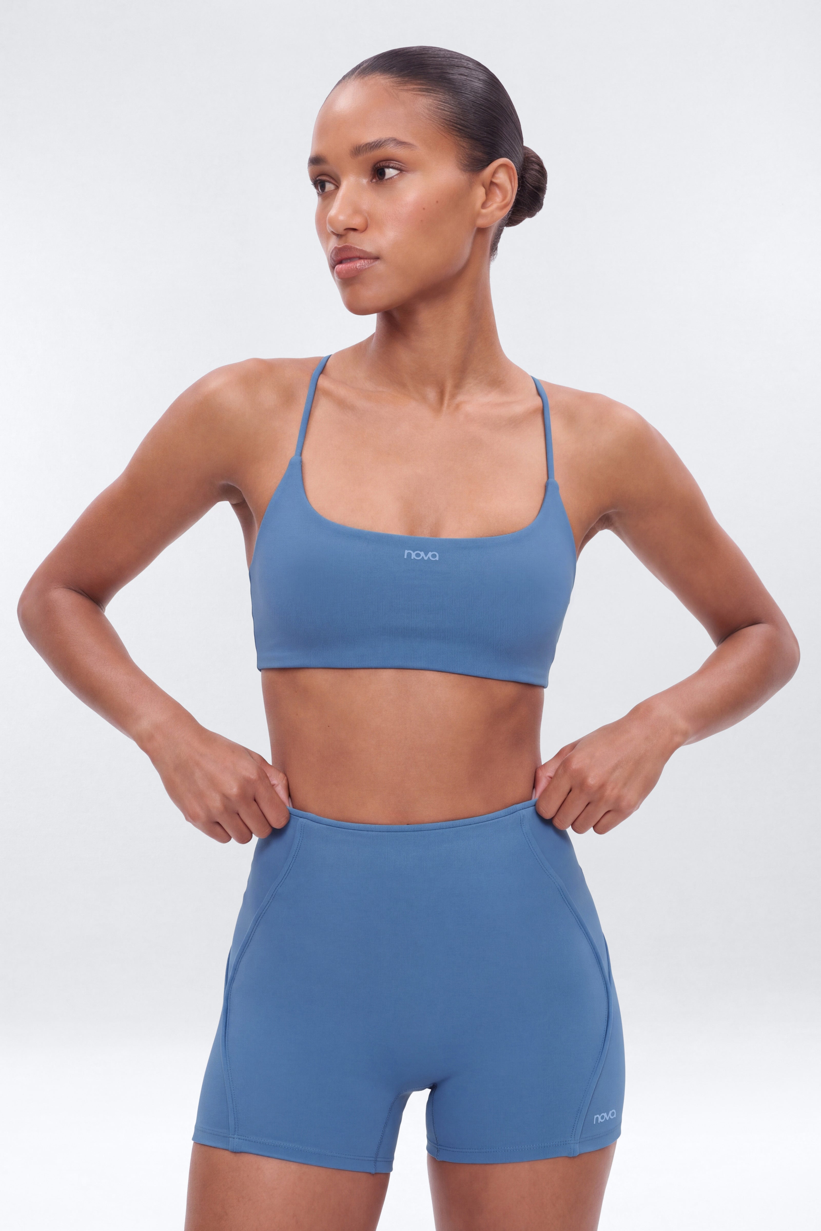 CloudForm™ Strappy Back Sports Bra - Opal Blue
