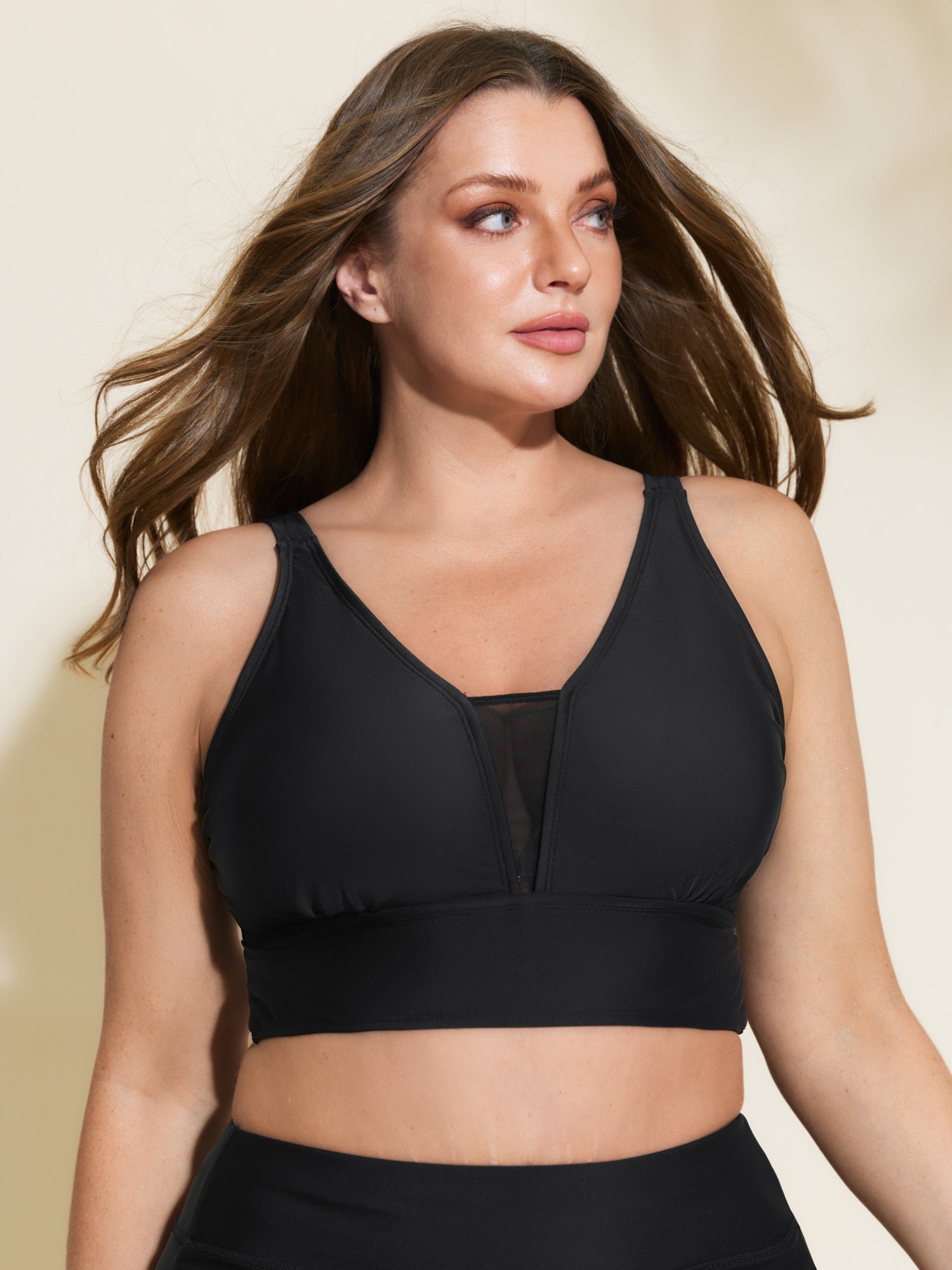 Contrast Mesh UPF 50+ Swim Top