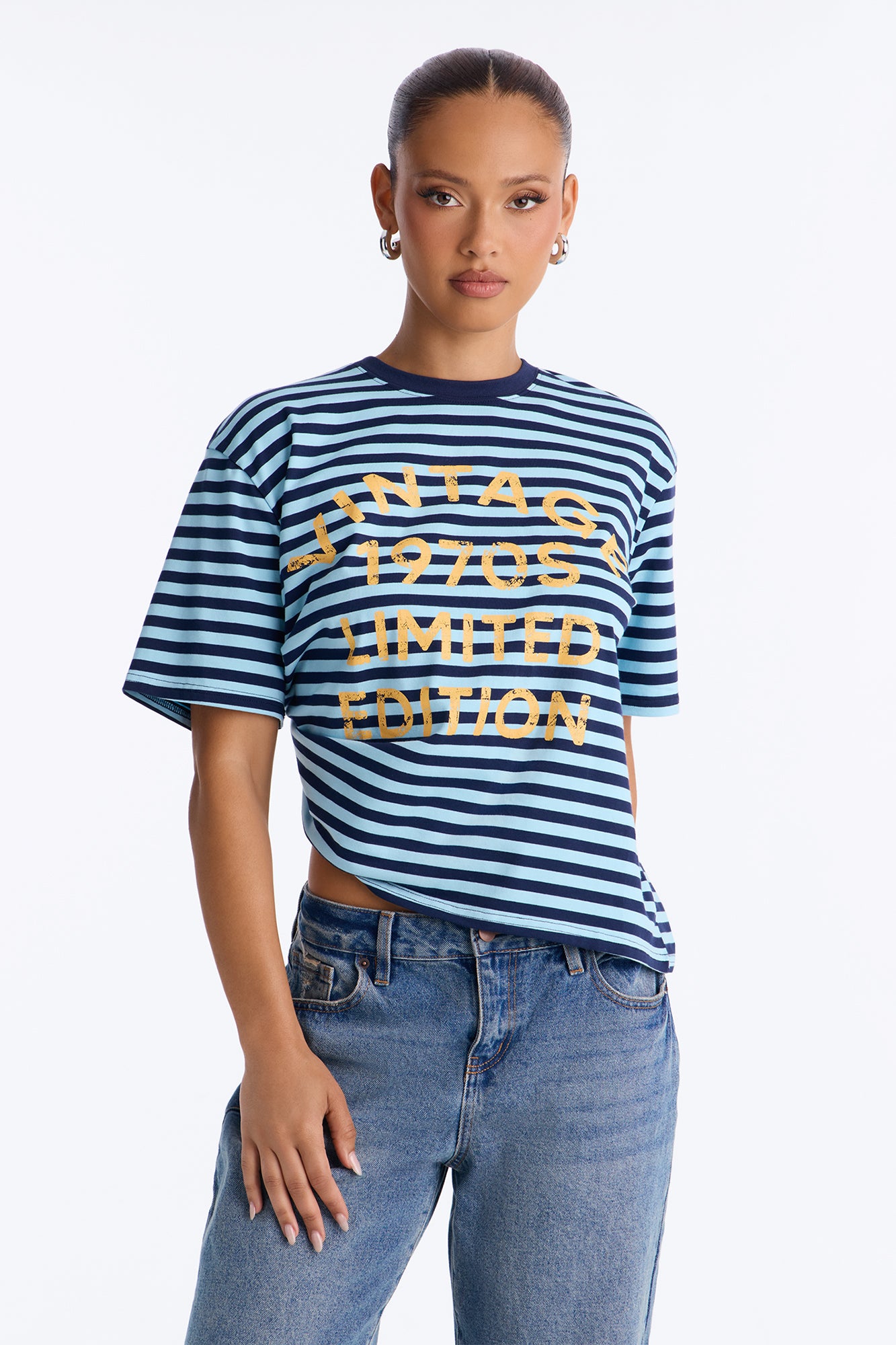 Vintage Limited Edition Striped Tee - Blue
