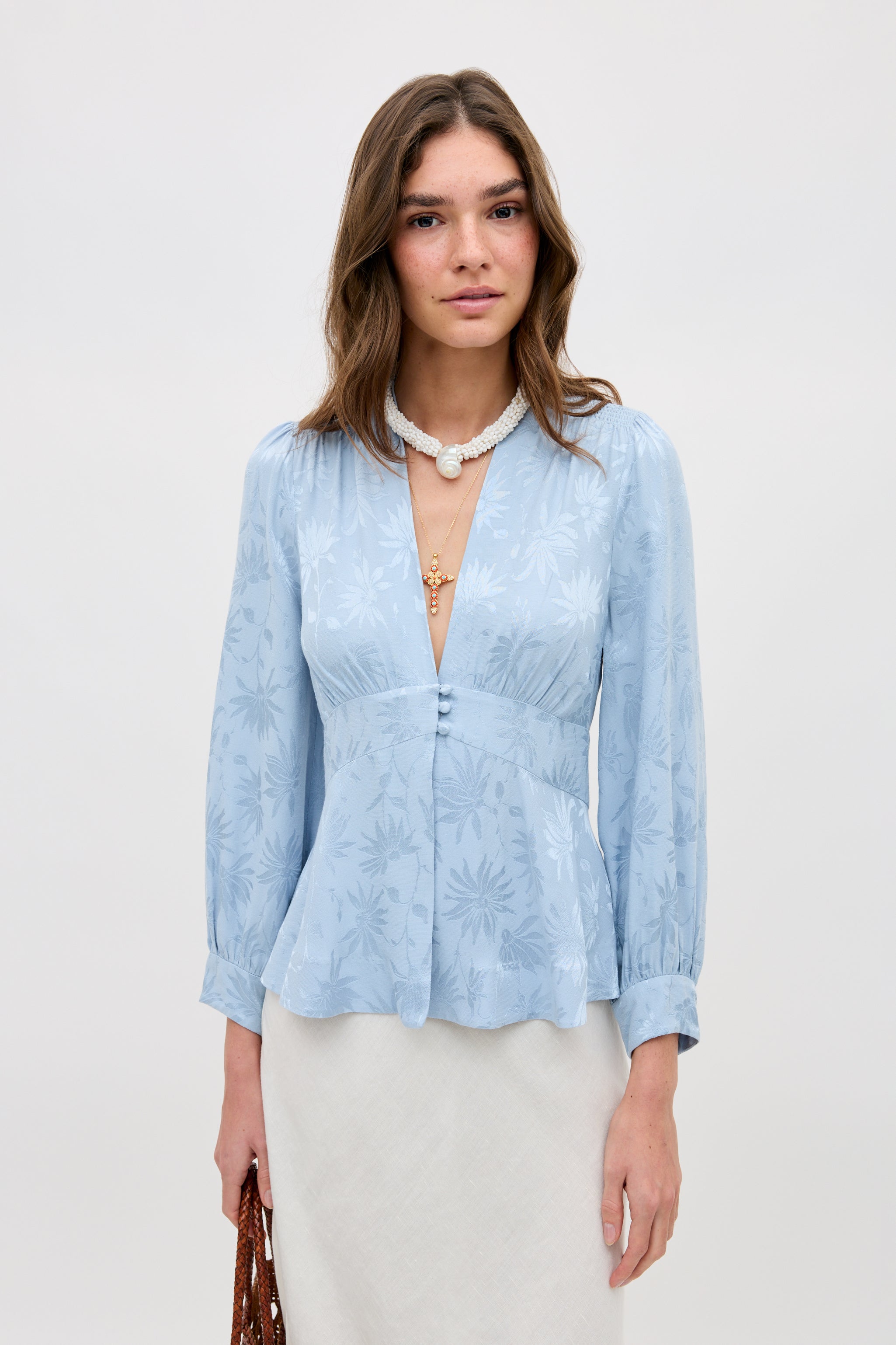 Lea - Daisy Jacquard Bluebell