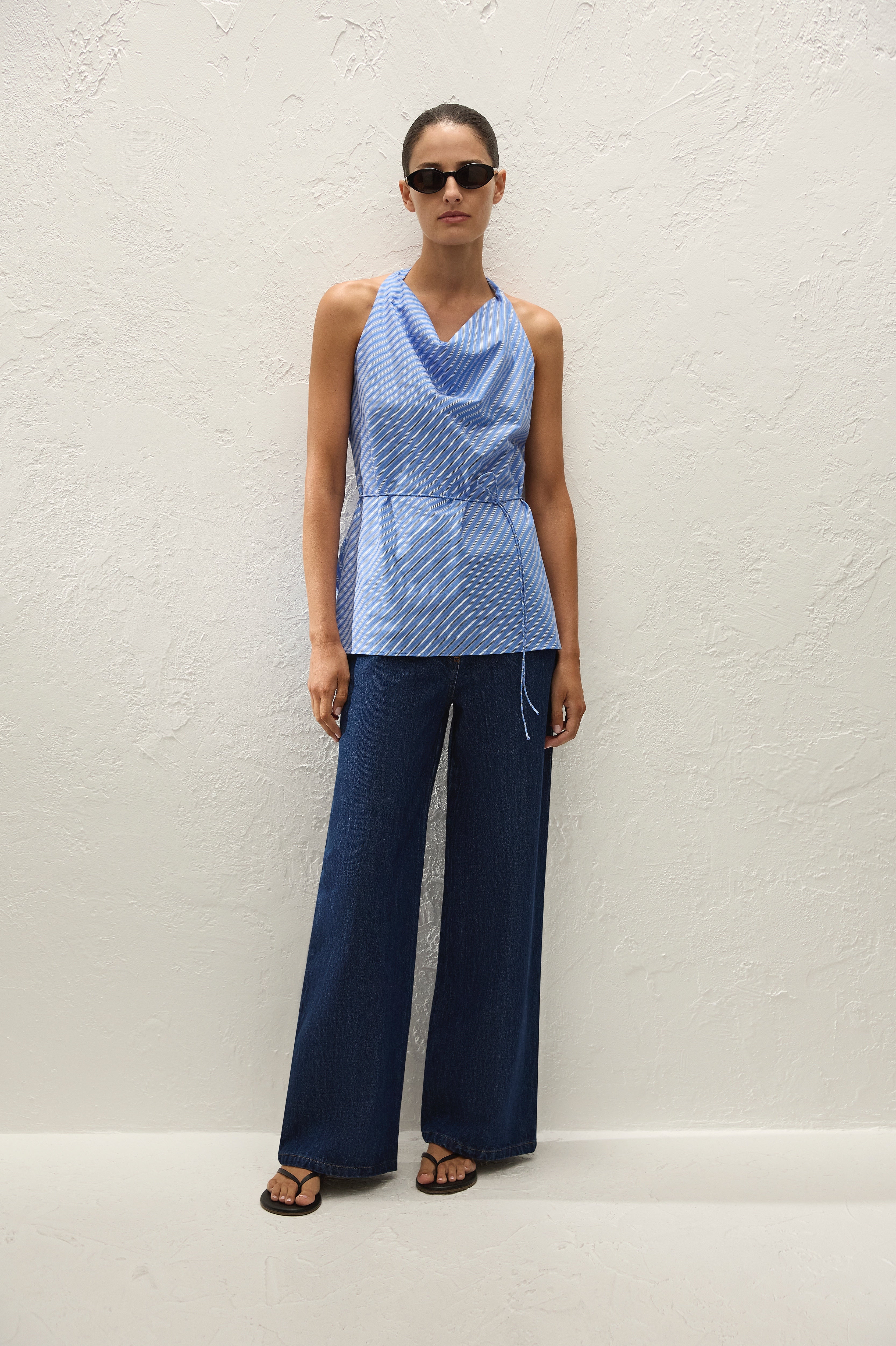Izaro Top Joao Stripe Azulejo Blue