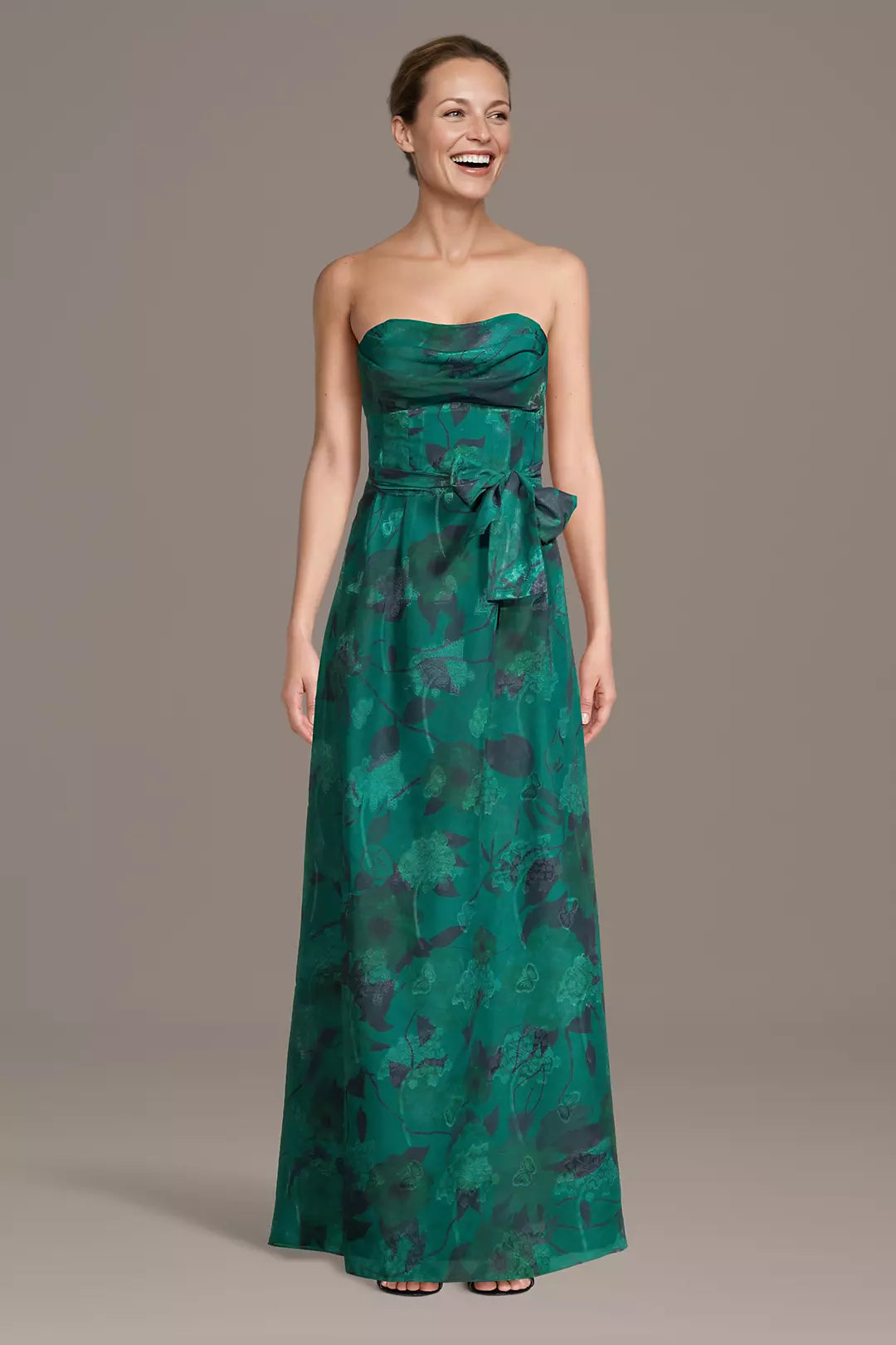 Strapless Printed A-Line Dress