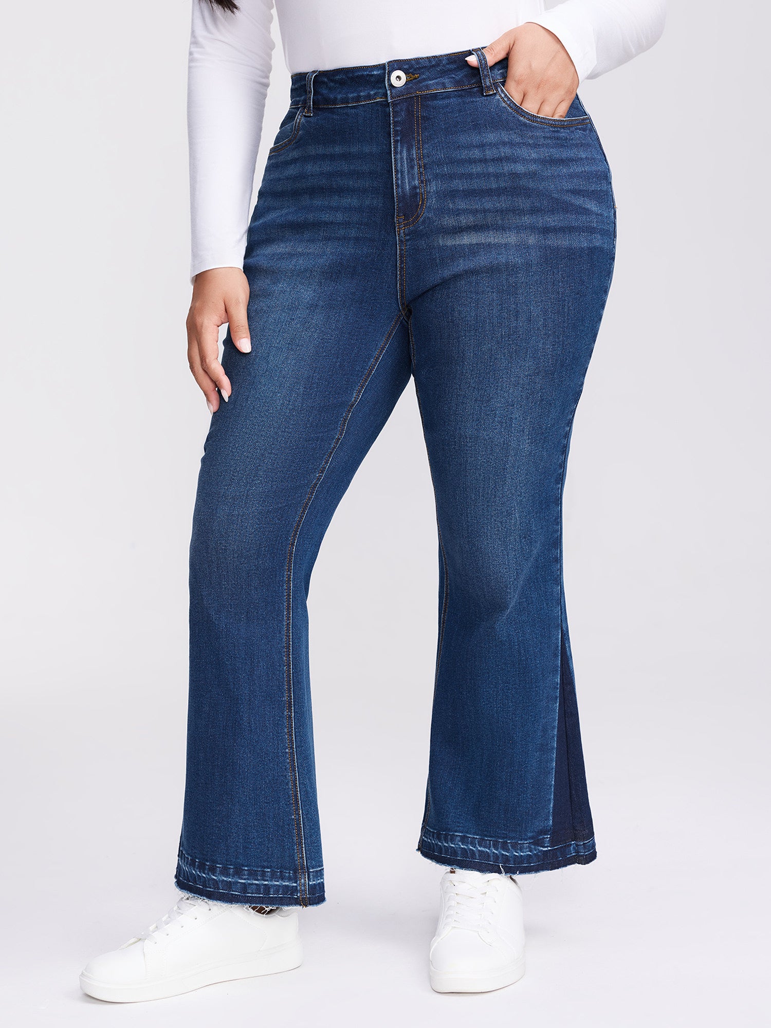 Stretchy Mid-Rise Bootcut Jeans