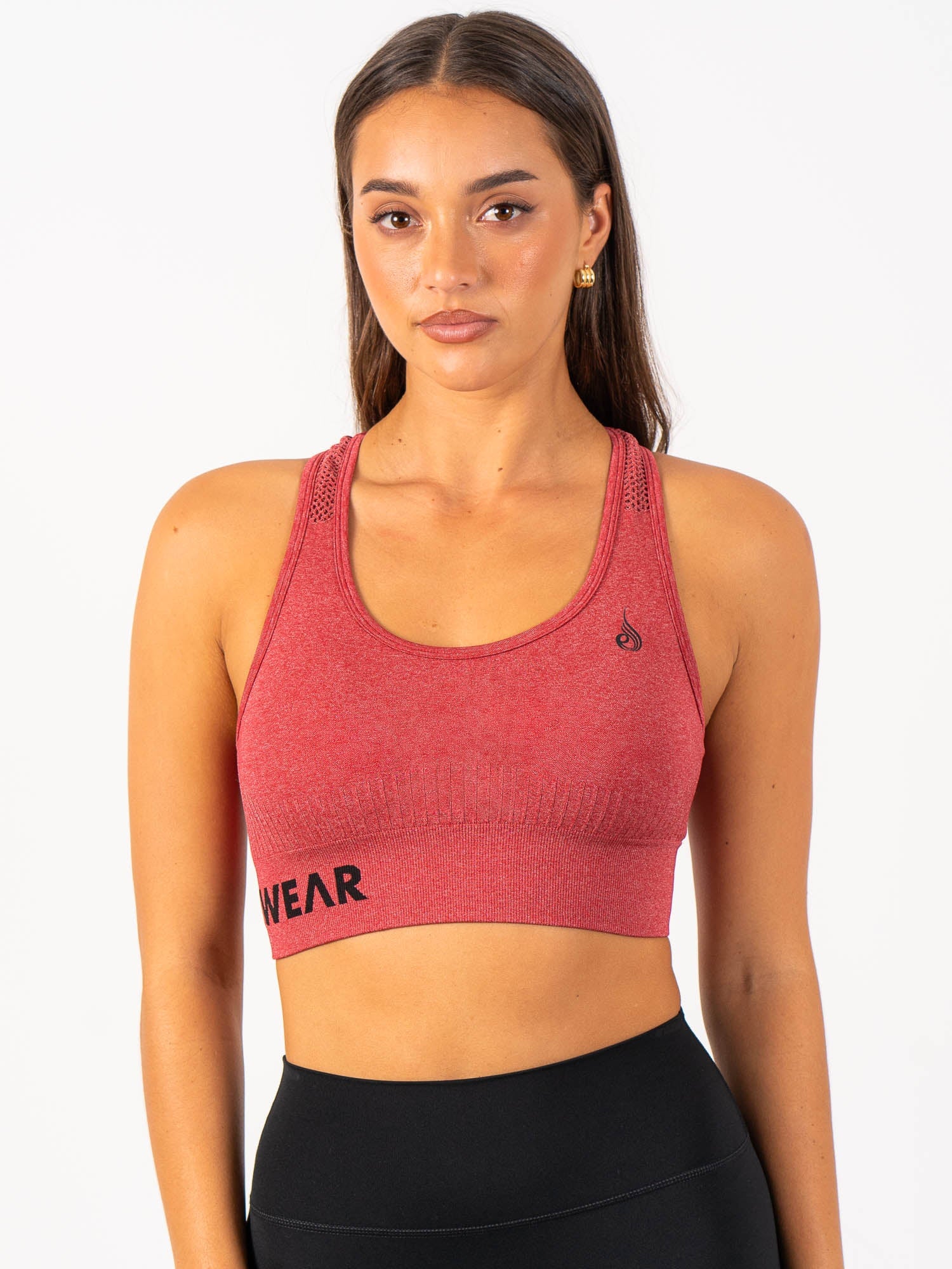 Seamless Staples Sports Bra - Cherry Red Marl
