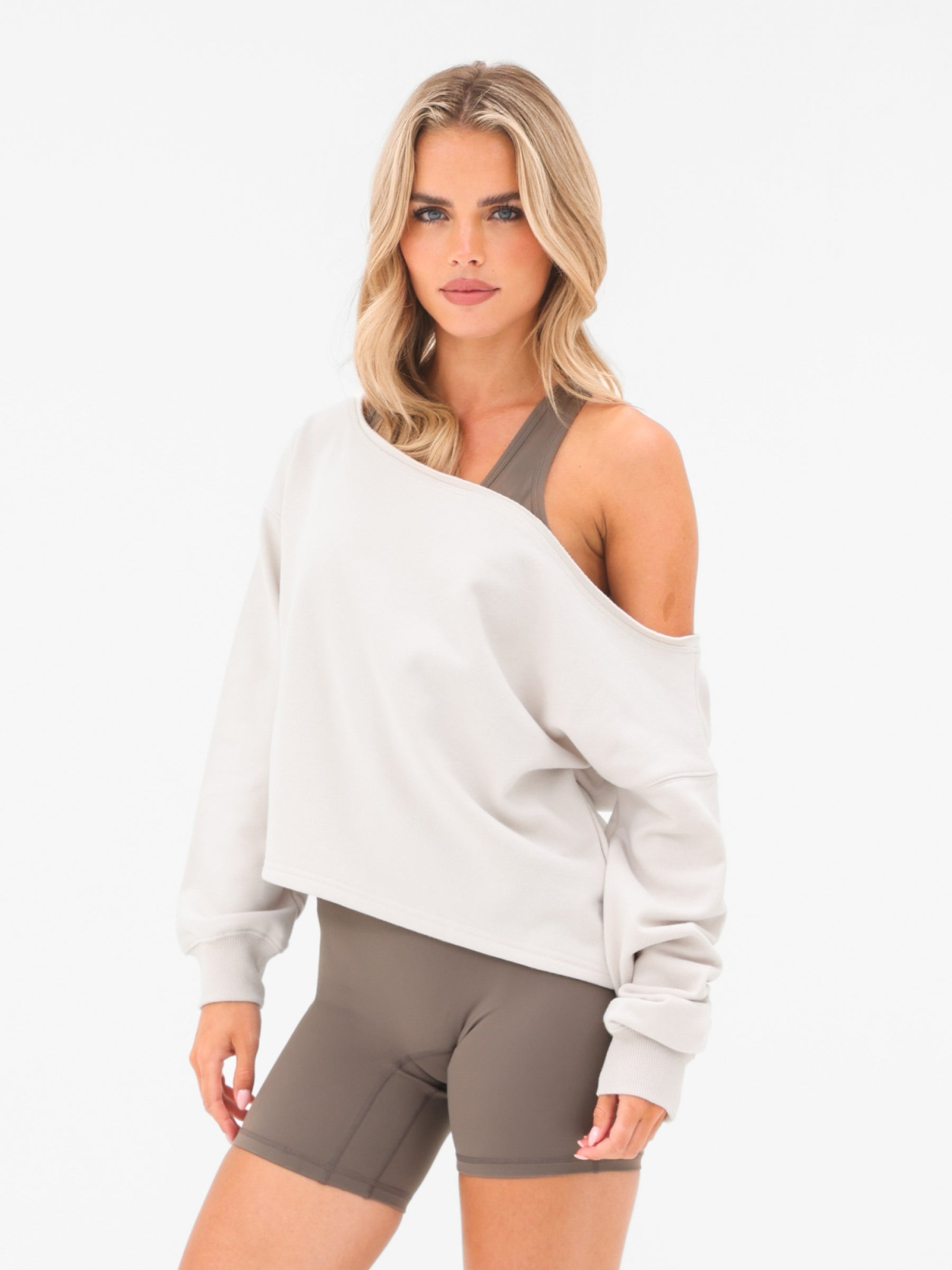 Ultimate Off The Shoulder Jumper - Stone