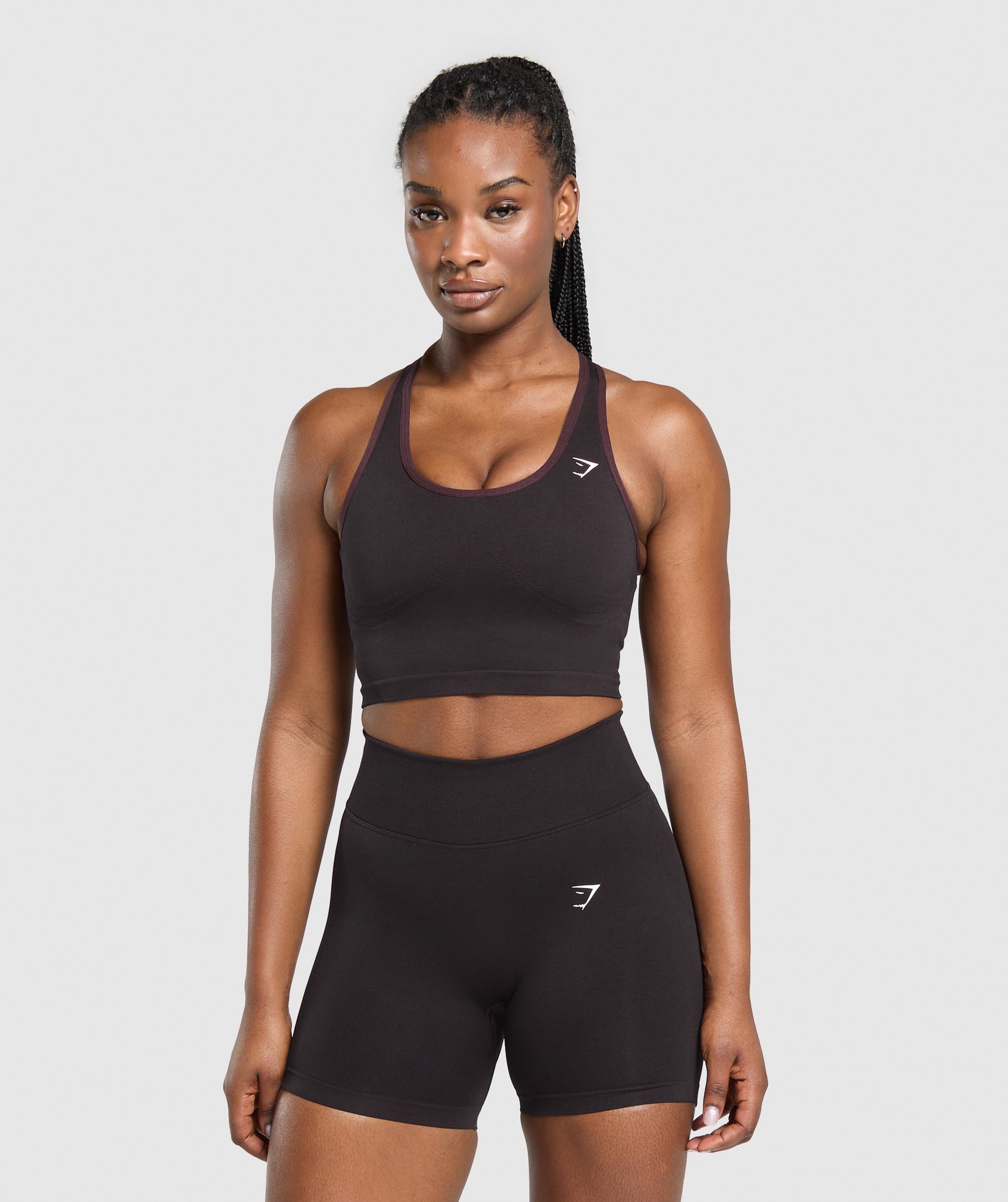 Gymshark Lift Seamless Midi Tank With Shelf - Bold Orange