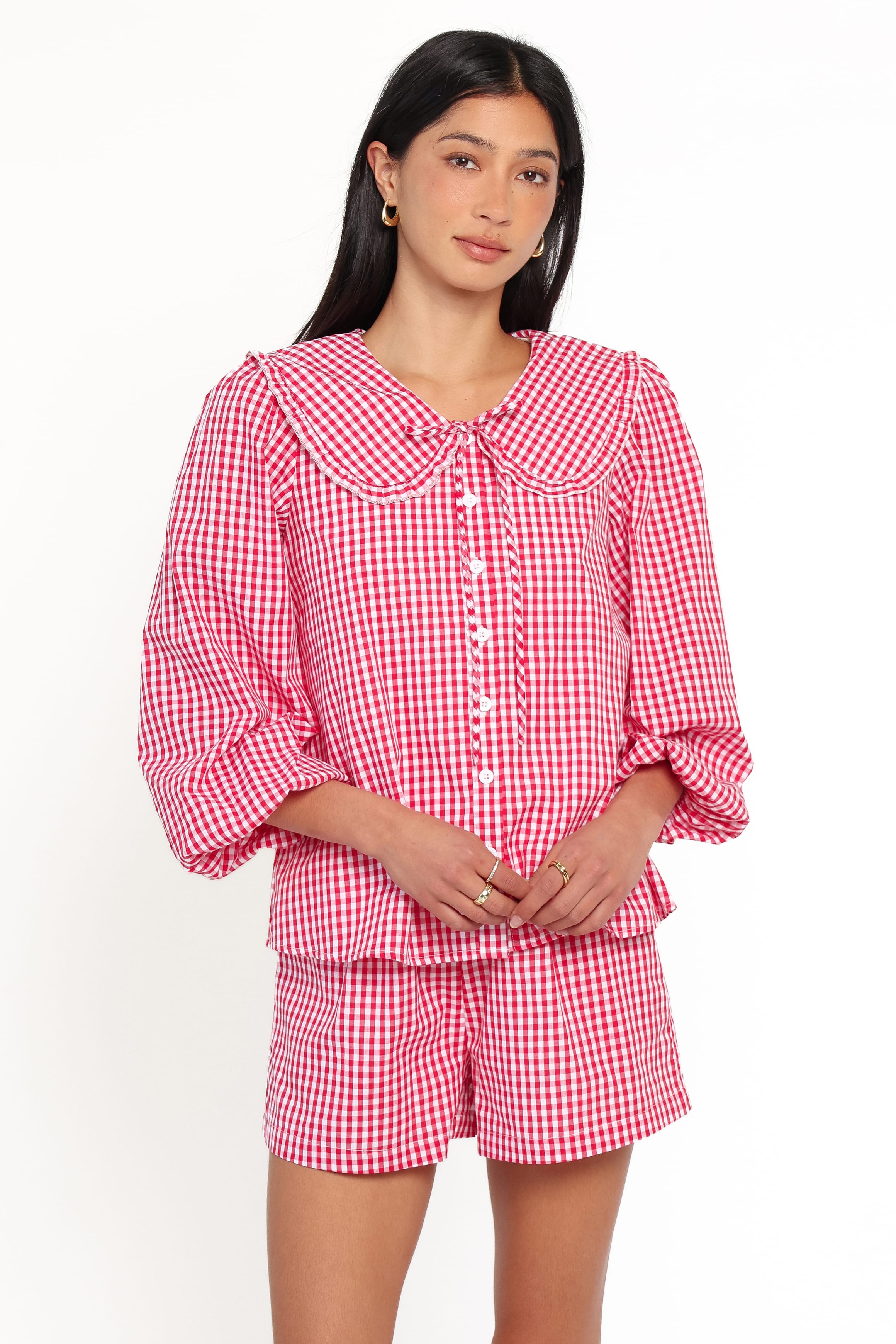 Angela Short Set - Red Gingham