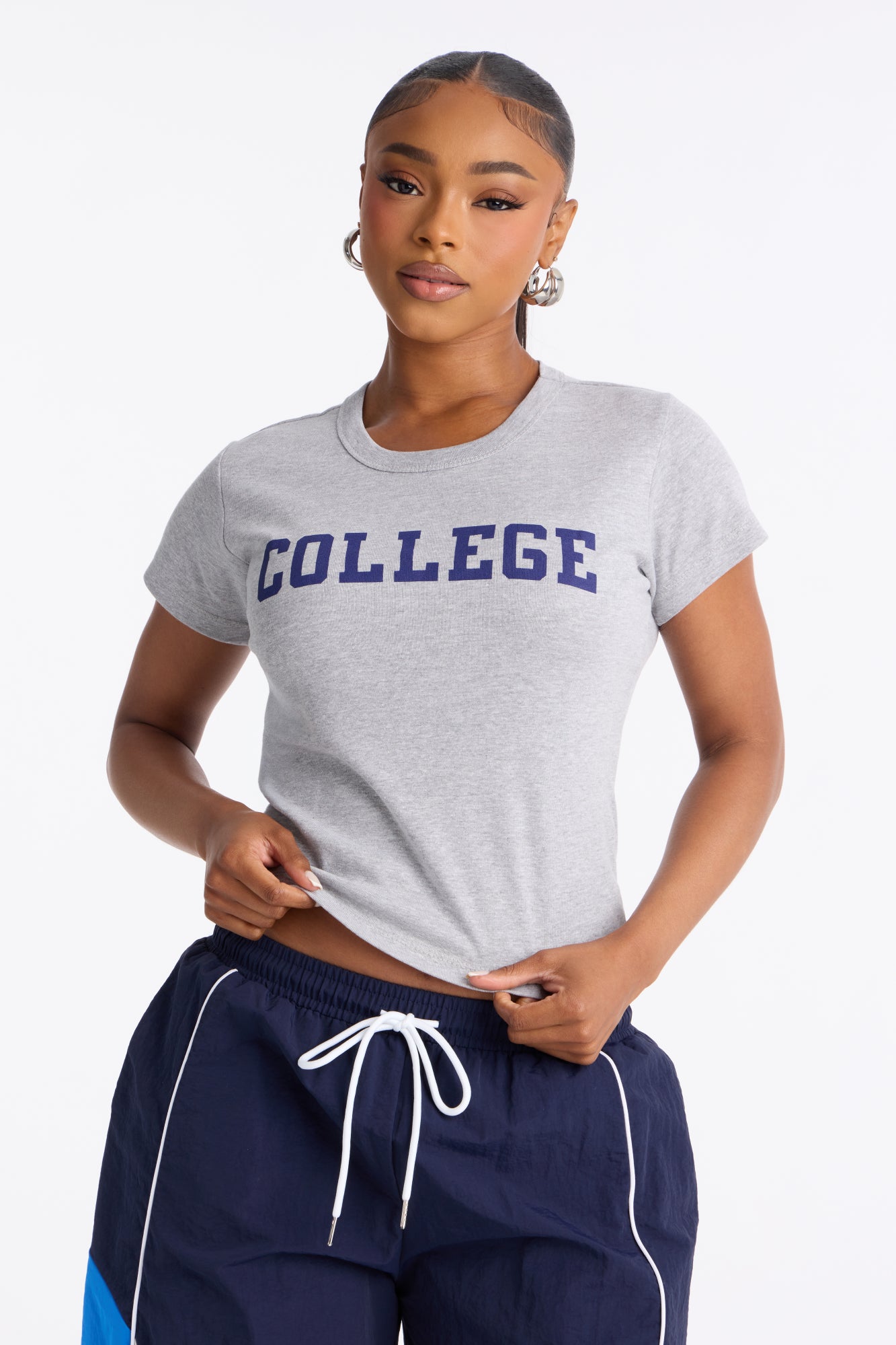 College Prep Fitted Tee - Heather Grey