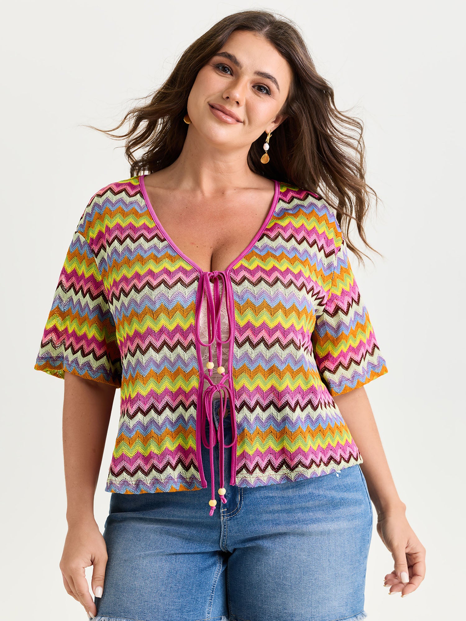 Colorful Wavy Striped Ties Cover-Up