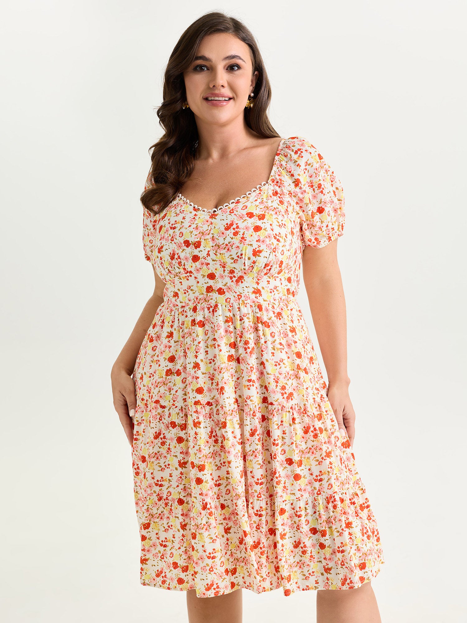 Floral Print Cinched-Waist Mini Dress