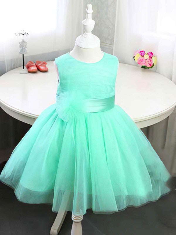 Gorgeous Jewel Neck Tulle Ball Gown Flower Girl Dresses