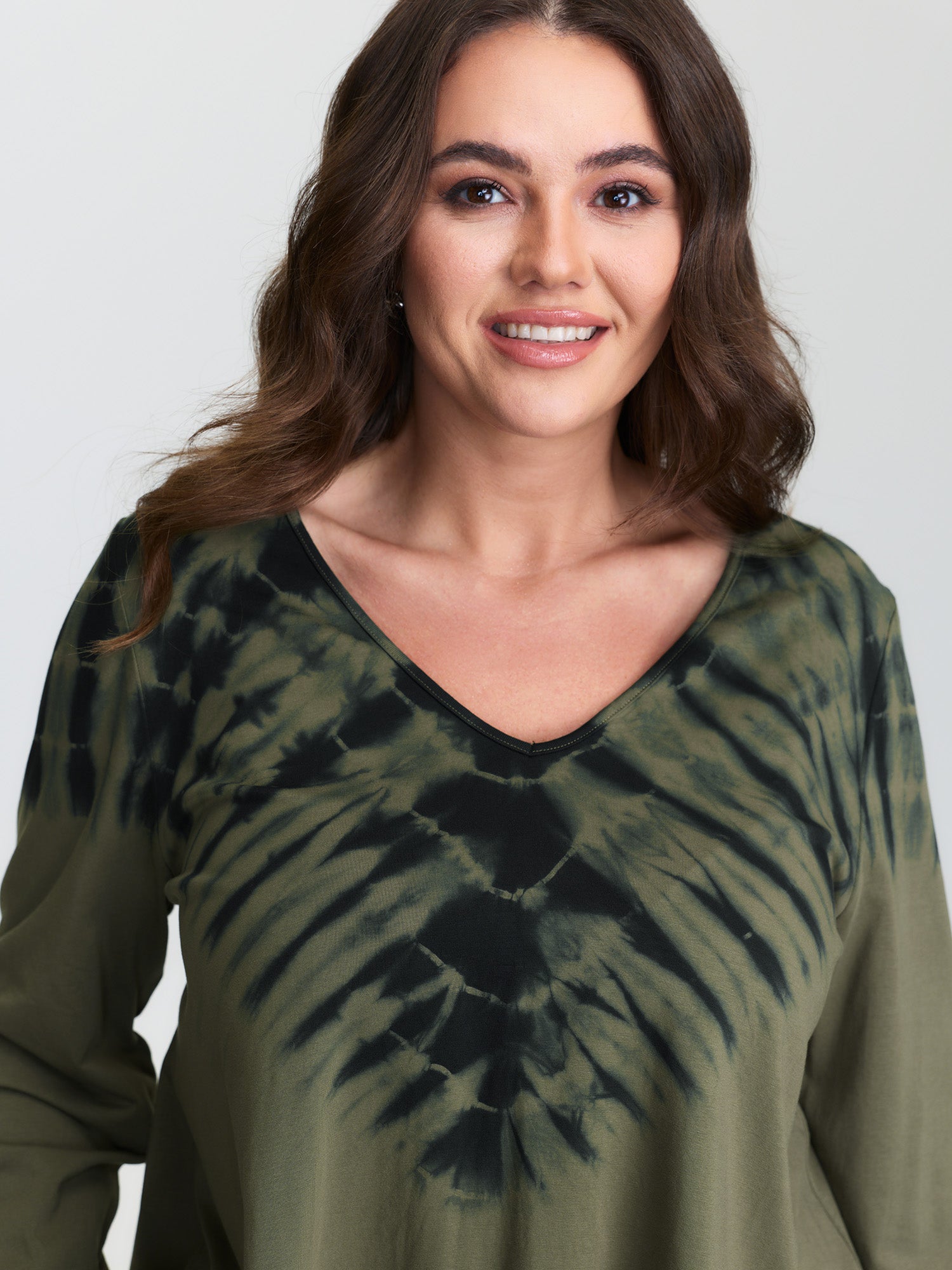 Pure Cotton Tie-Dye Asymmetrical Hem T-Shirt