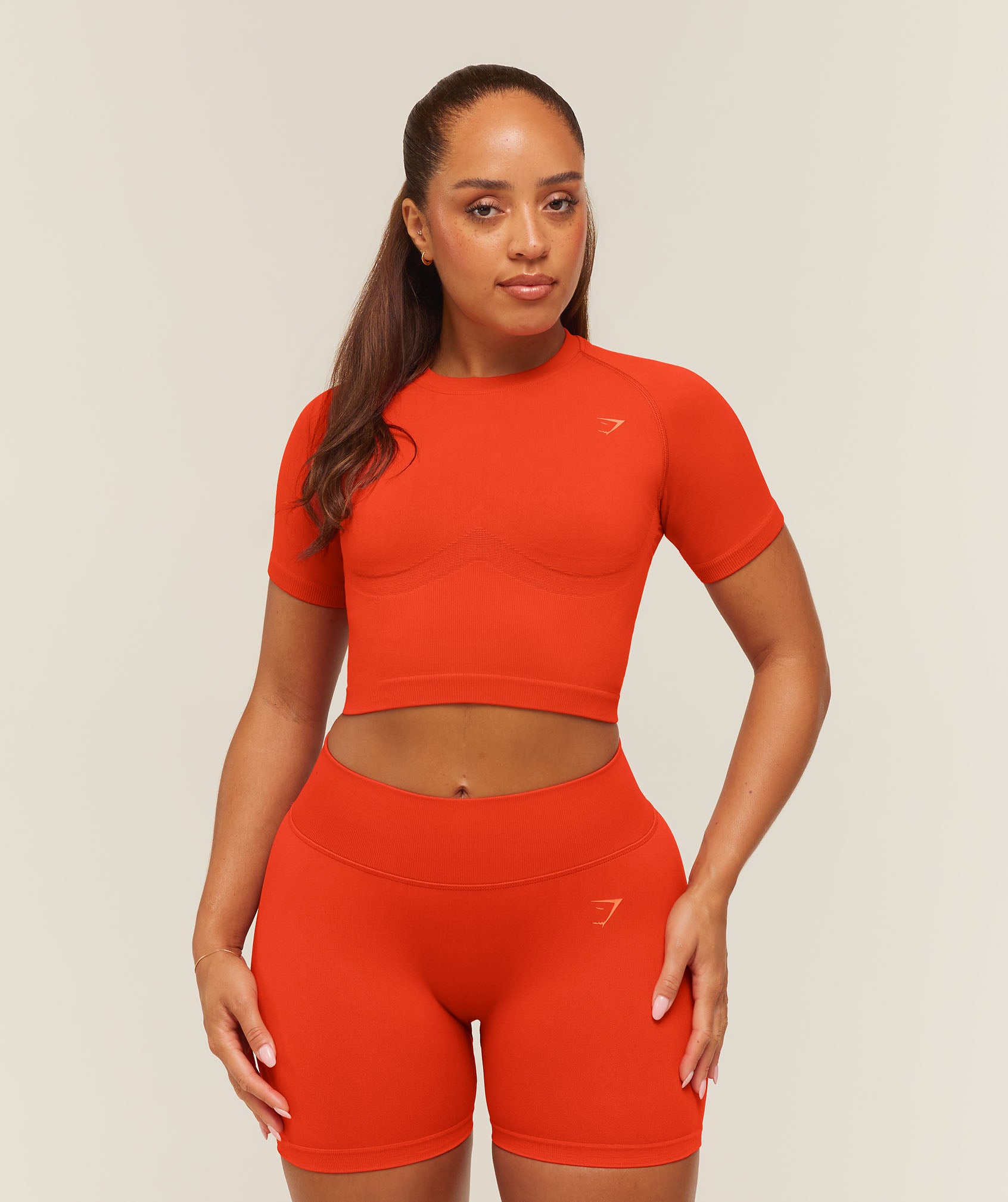 Gymshark Lift Seamless Short Sleeve Top - Bold Orange