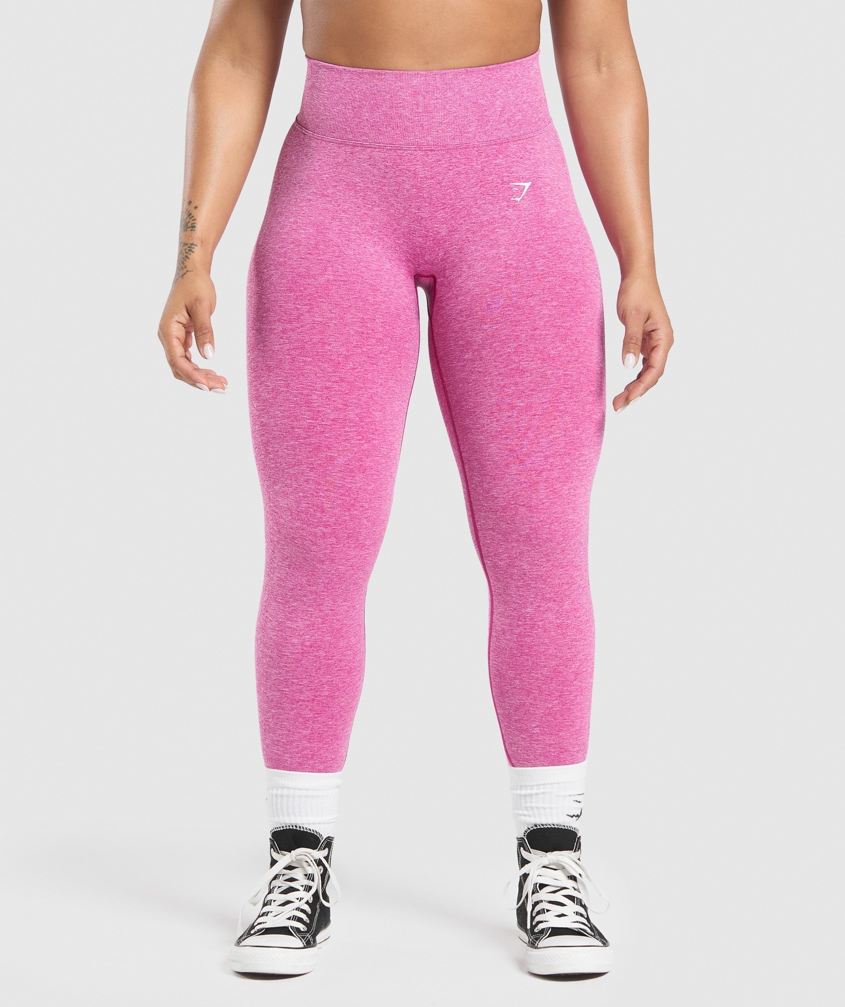 Gymshark Lift Seamless High-Rise Leggings - Winning Pink/White Marl