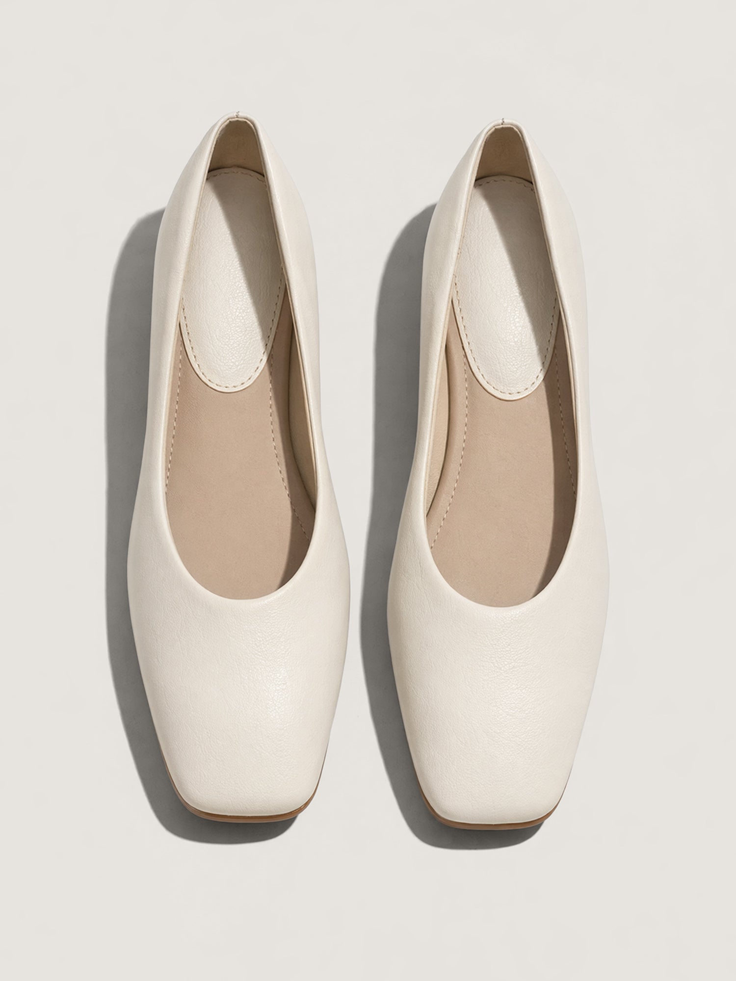 Minimalist Soft Square Toe Low Block Heel Flats