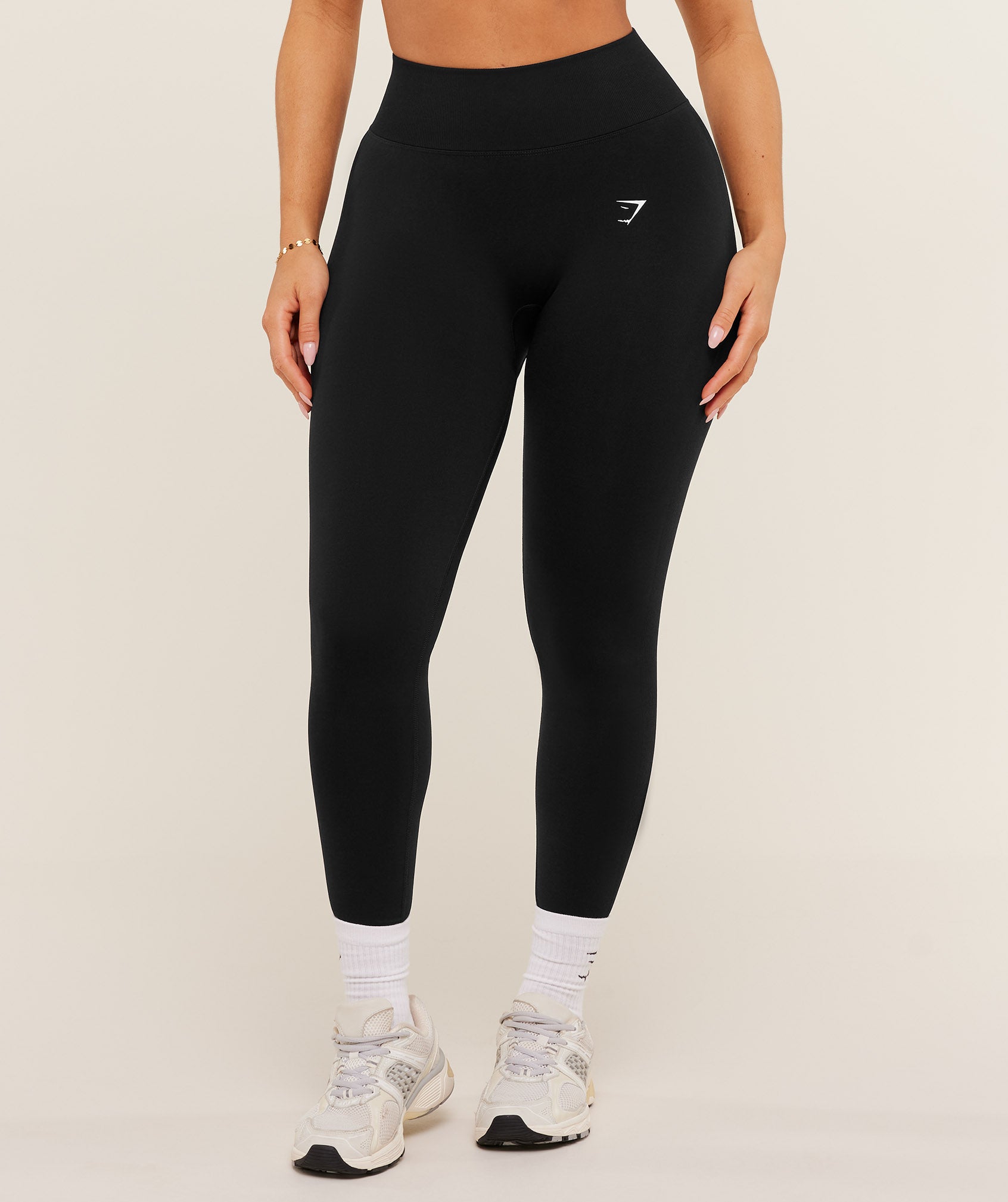 Gymshark Lift Seamless High-Rise Leggings - Black/Black Marl