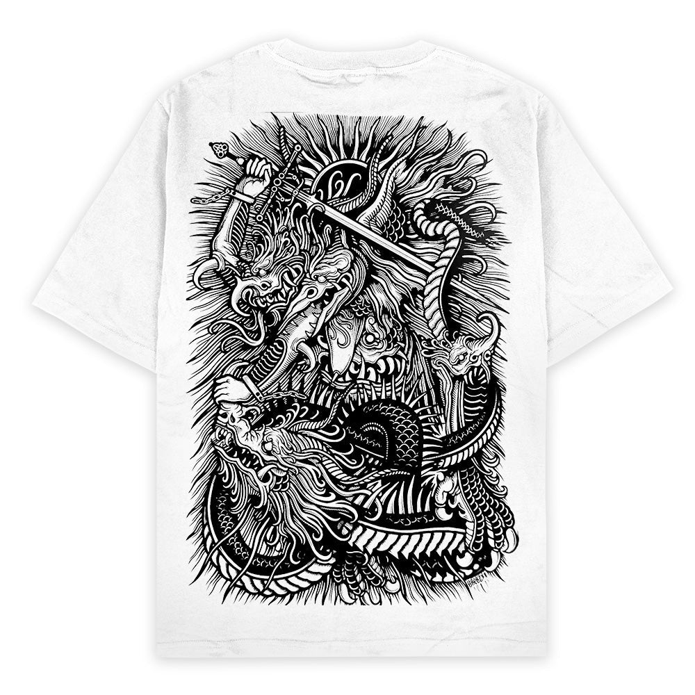 Crown of Scales (White) - Oversized T-Shirt (200GSM)