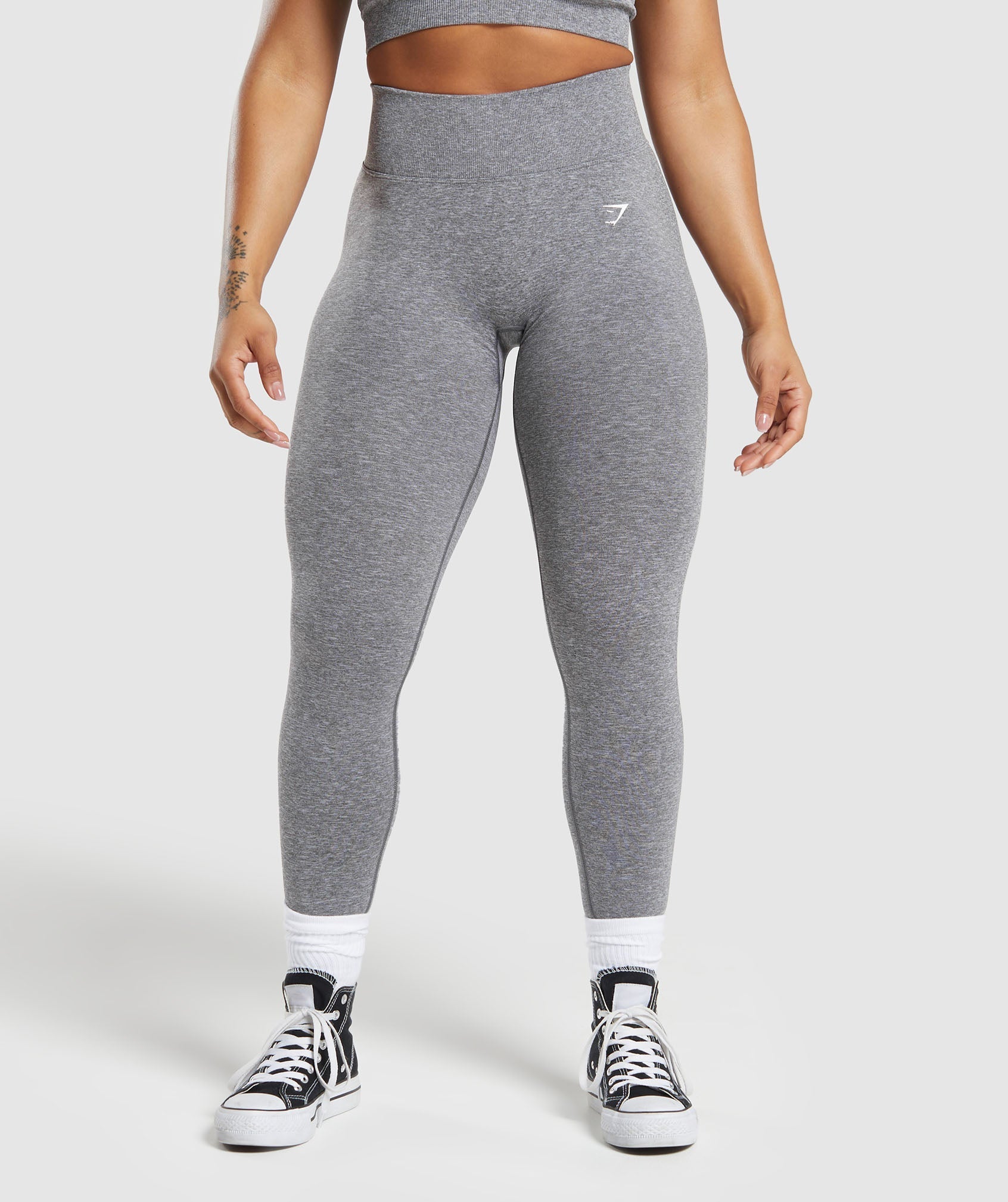 Gymshark Lift Seamless High-Rise Leggings - Brushed Grey/White Marl