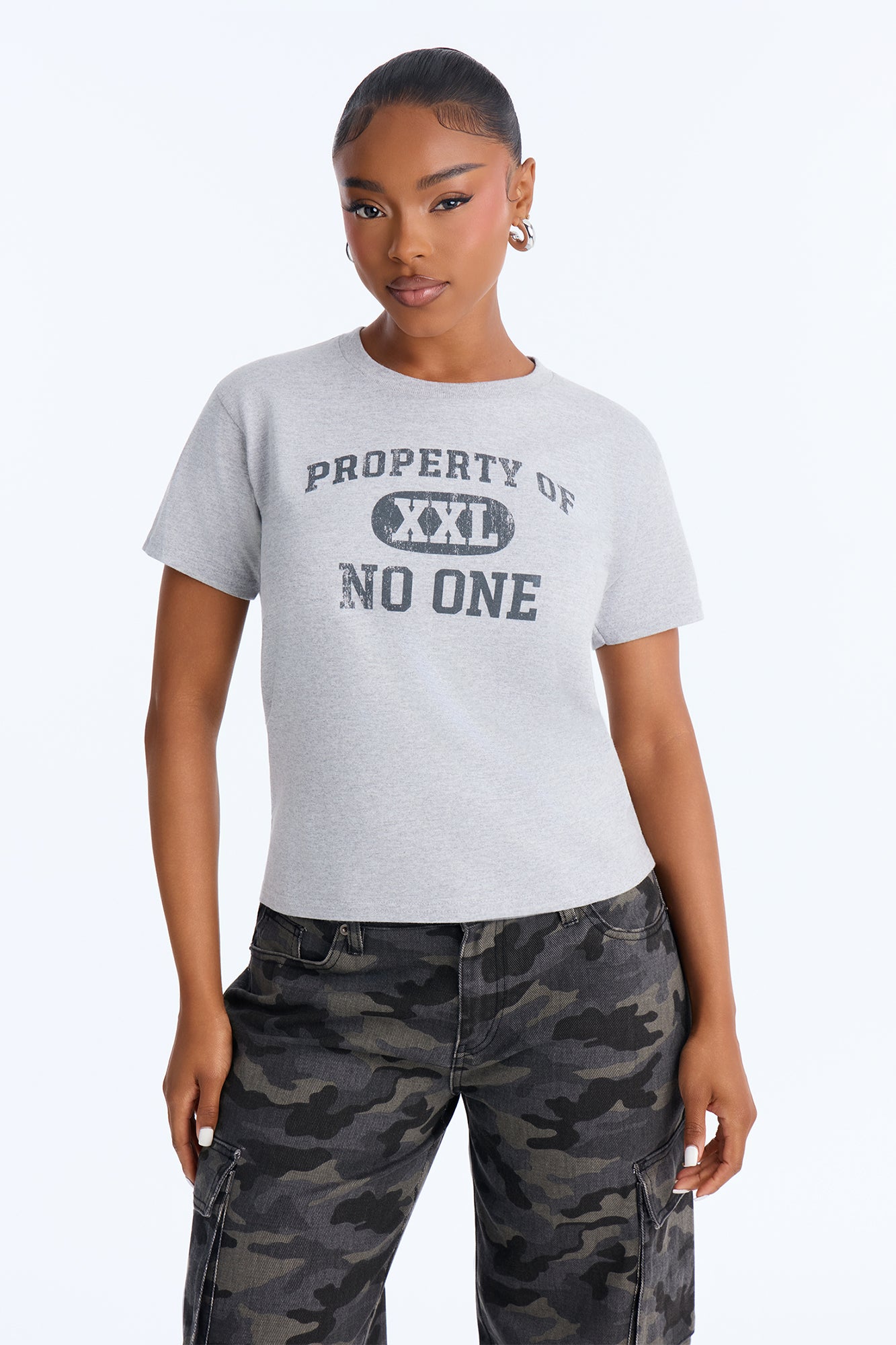 Property Of No One Washed Tee - Grey