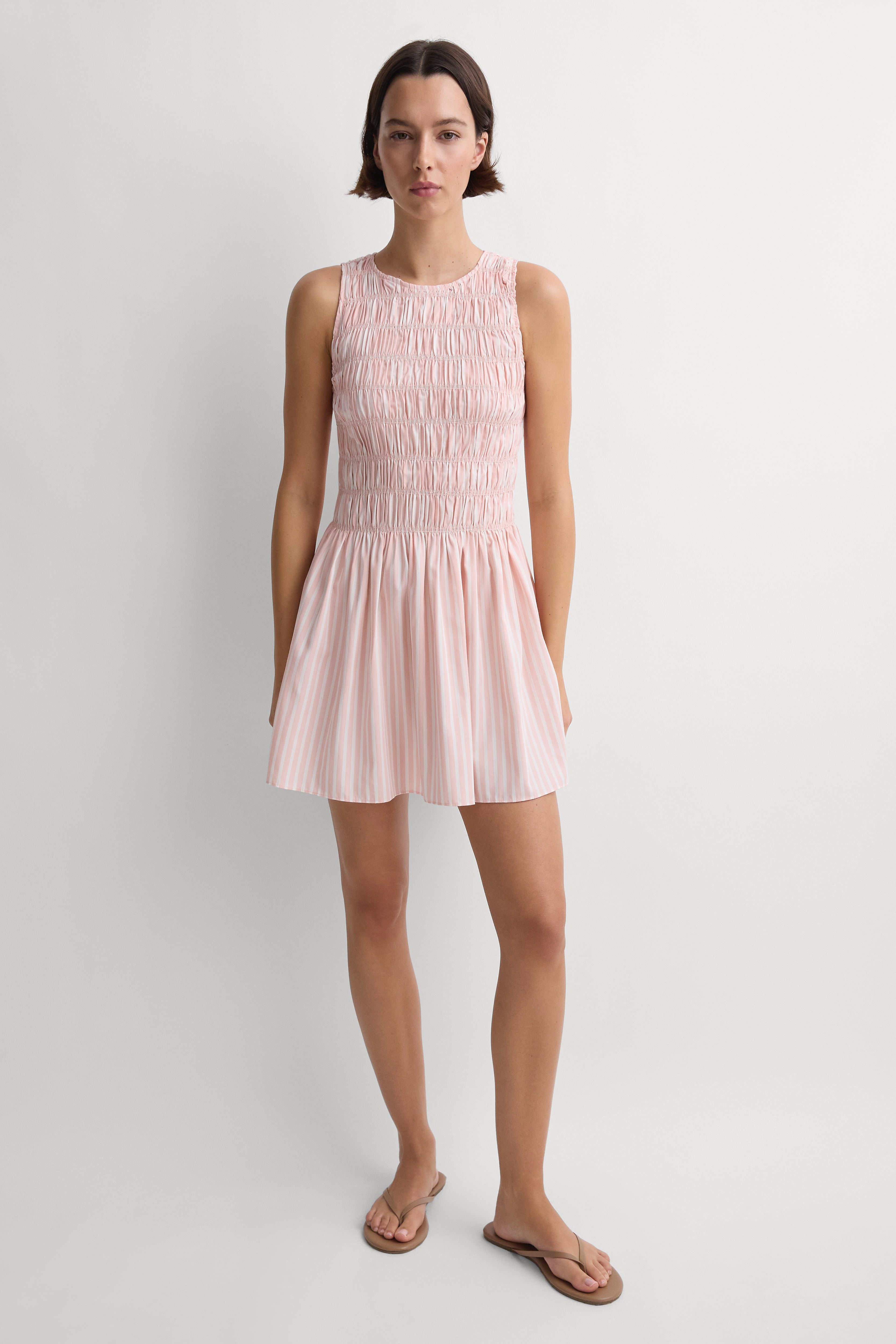 Heidi Mini Dress Carmen Stripe Peony White - Final Sale