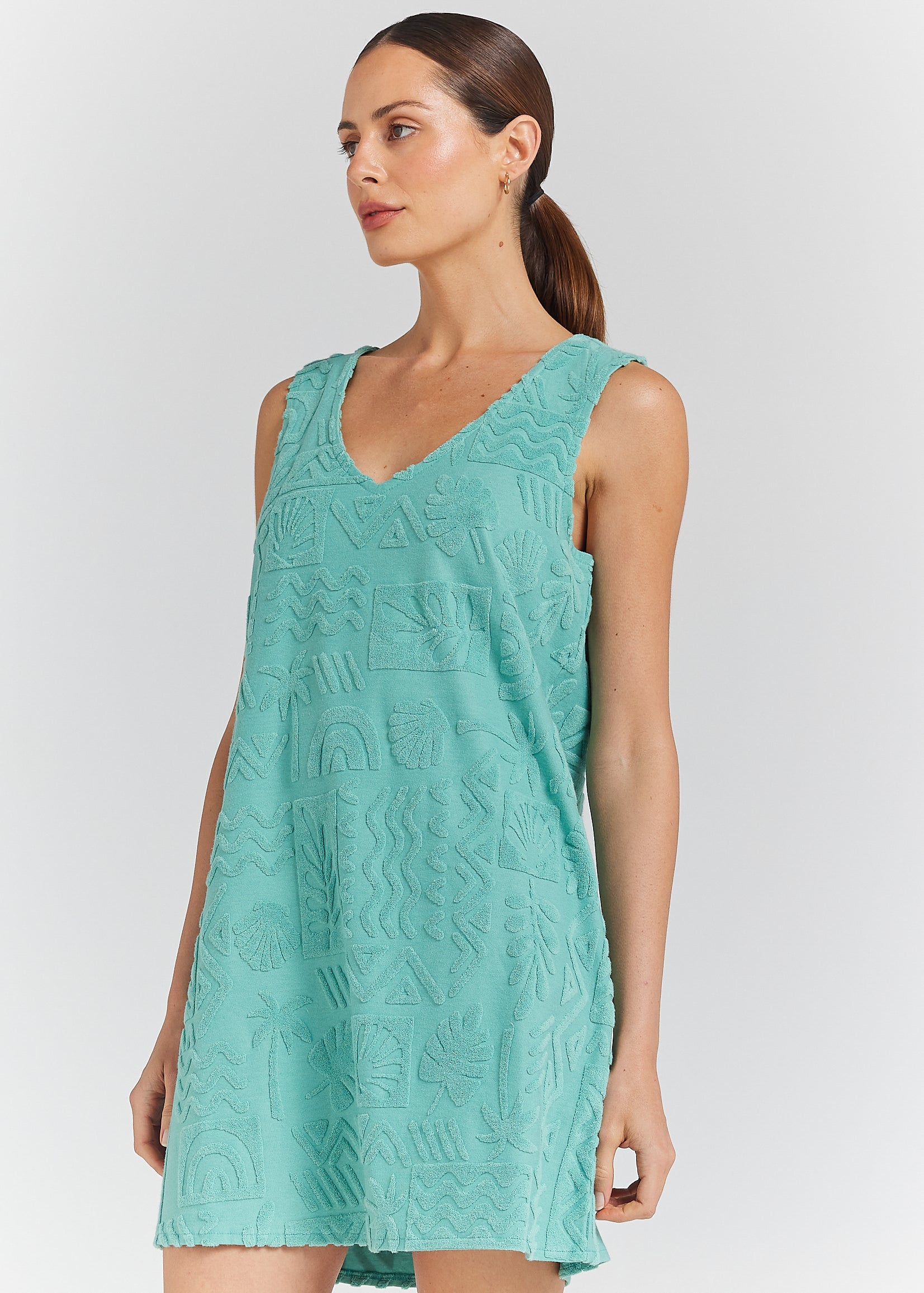 Poolside Paradiso Jade Mai Tai V Tunic Dress