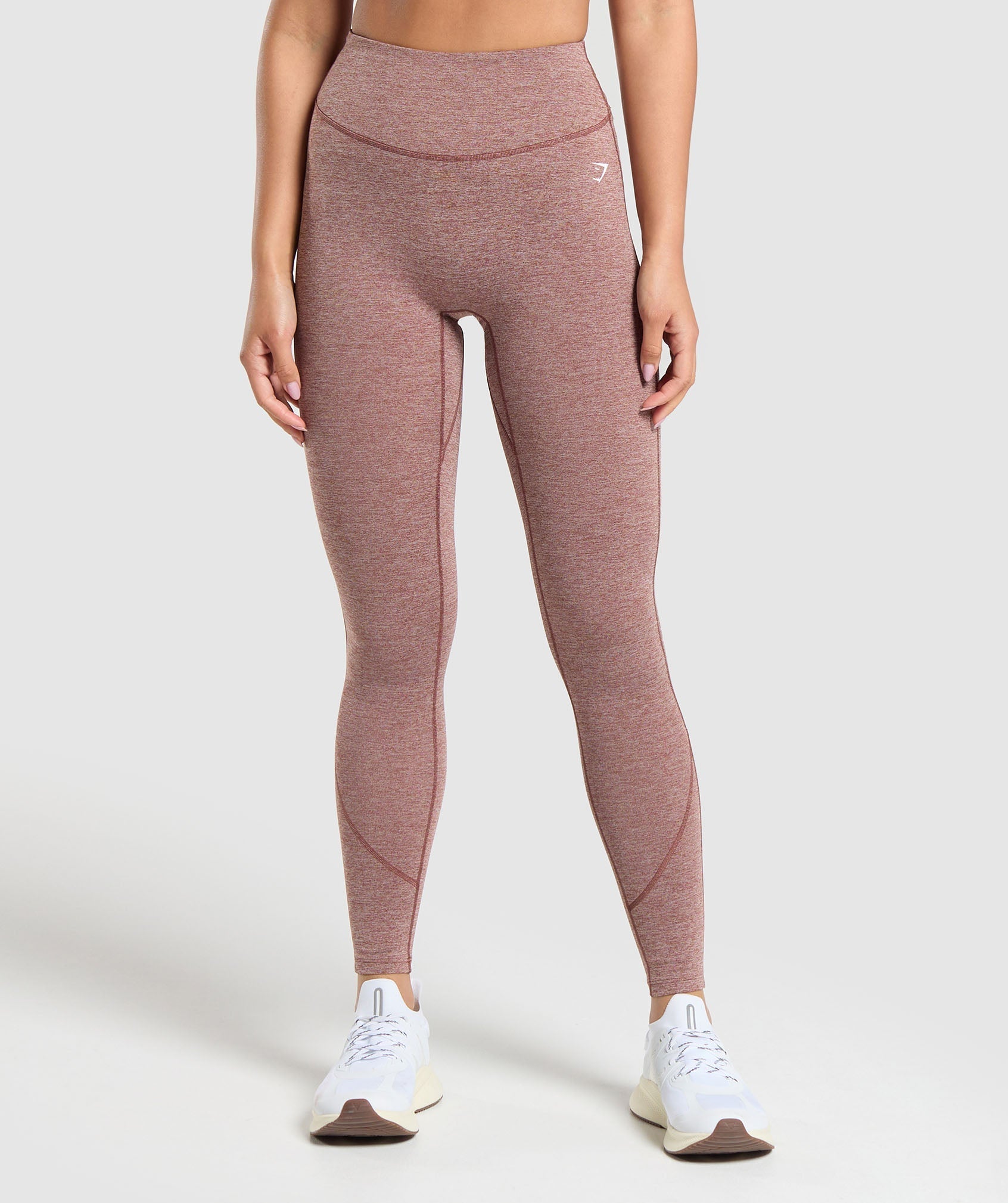 Gymshark Heart Marl Leggings - Rust Brown/Undyed Marl
