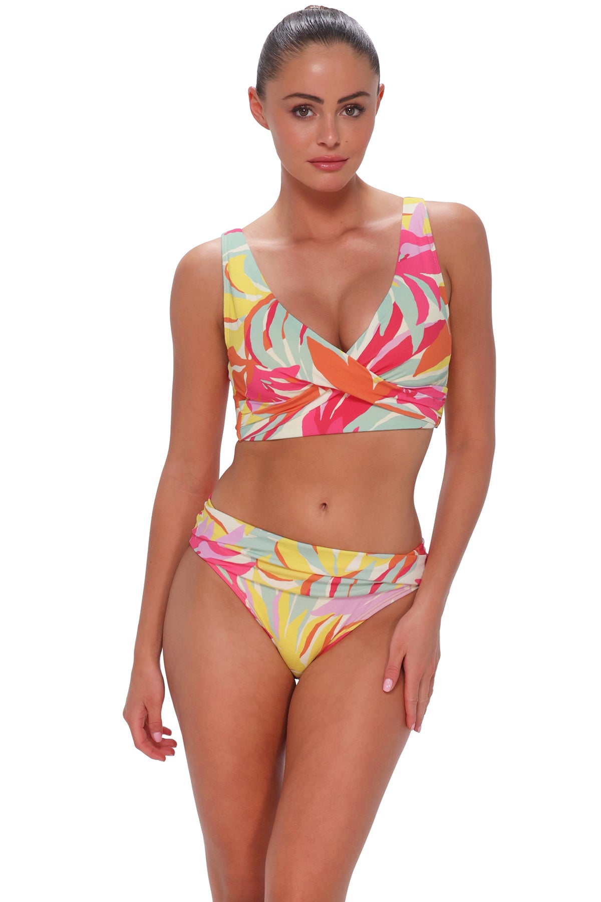 Sunsets Tropicolor Crepe Elsie Top