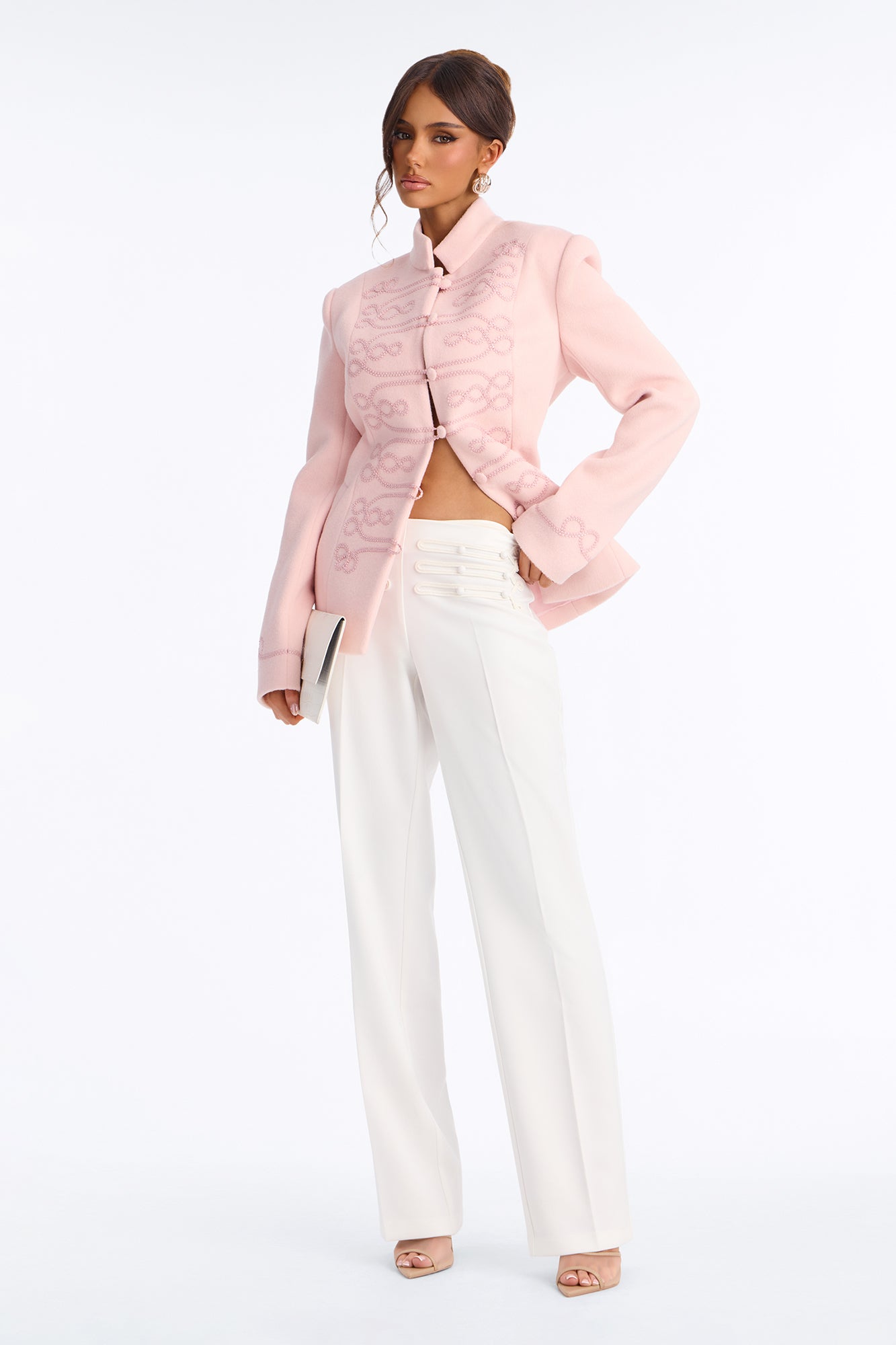 Pretty In Pink Frog Closure Coat - Pink