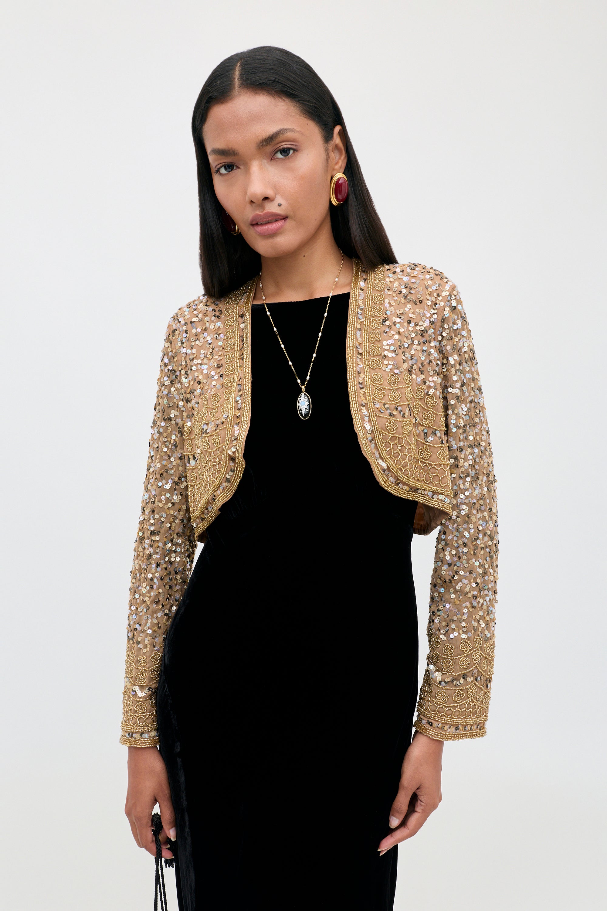 Cliona  -  Art Deco Embellishment Antique Gold
