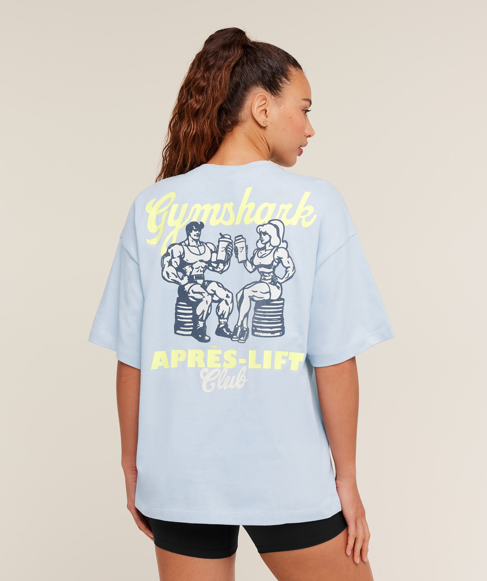 Gymshark Après-Lift Club Oversized T-Shirt - Smoke Blue