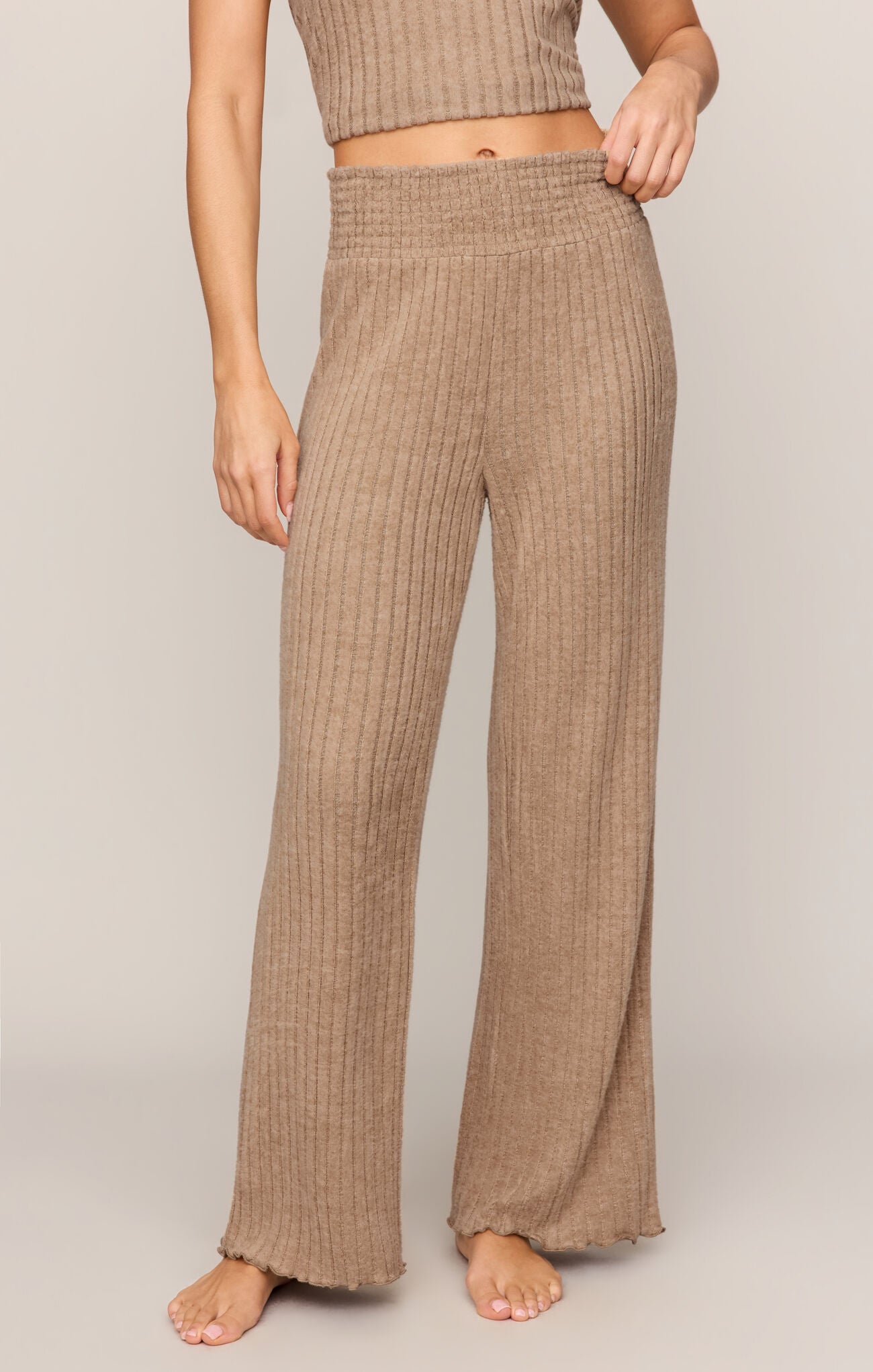 Z Supply Light Toffee Dawn Smocked Pant