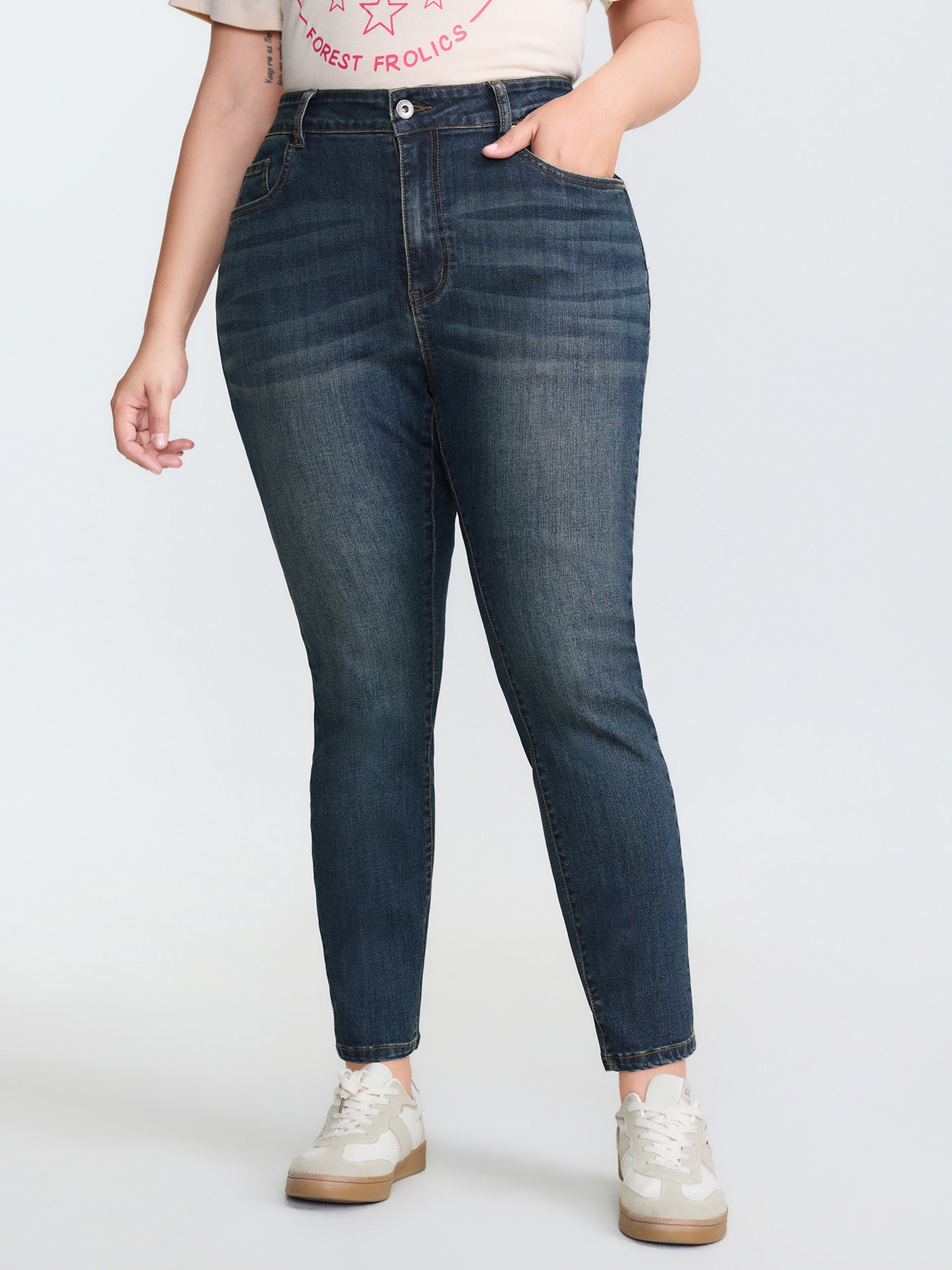 Stretchy Mid-Rise Skinny-Fit Jeans