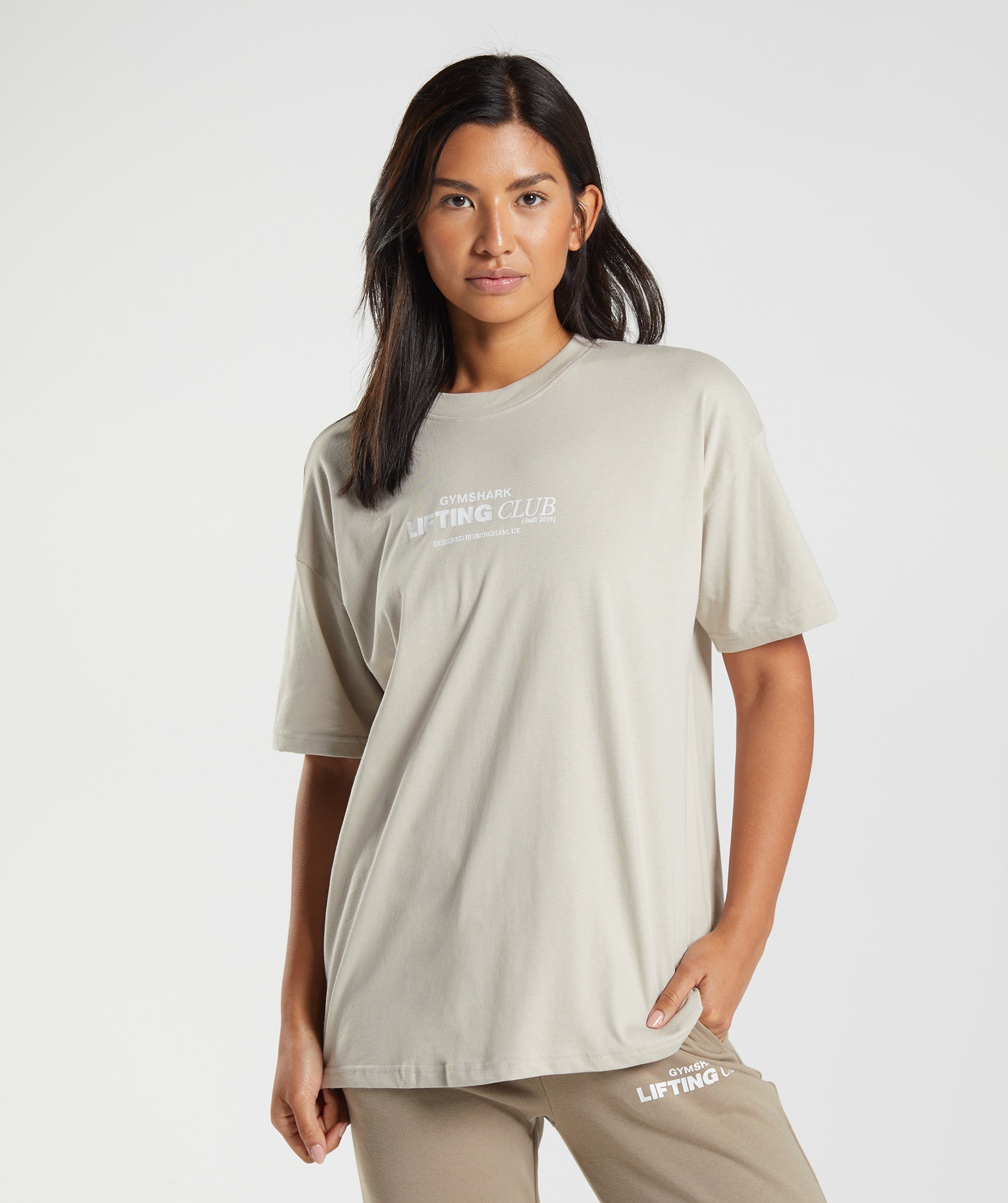 Gymshark Social Club Oversized T-Shirt - Pebble Grey