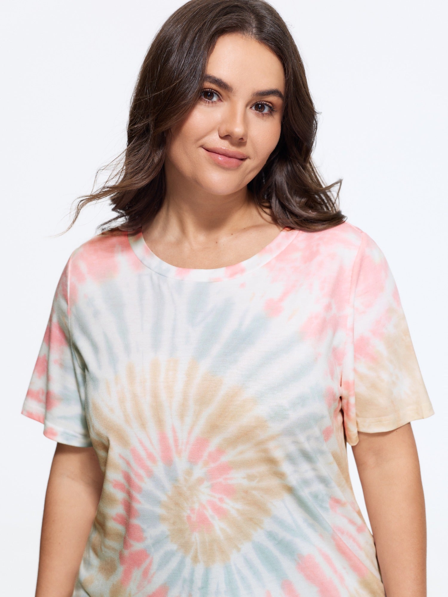 Supersoft Swirl Tie Dye Print Crew Neck T-Shirt