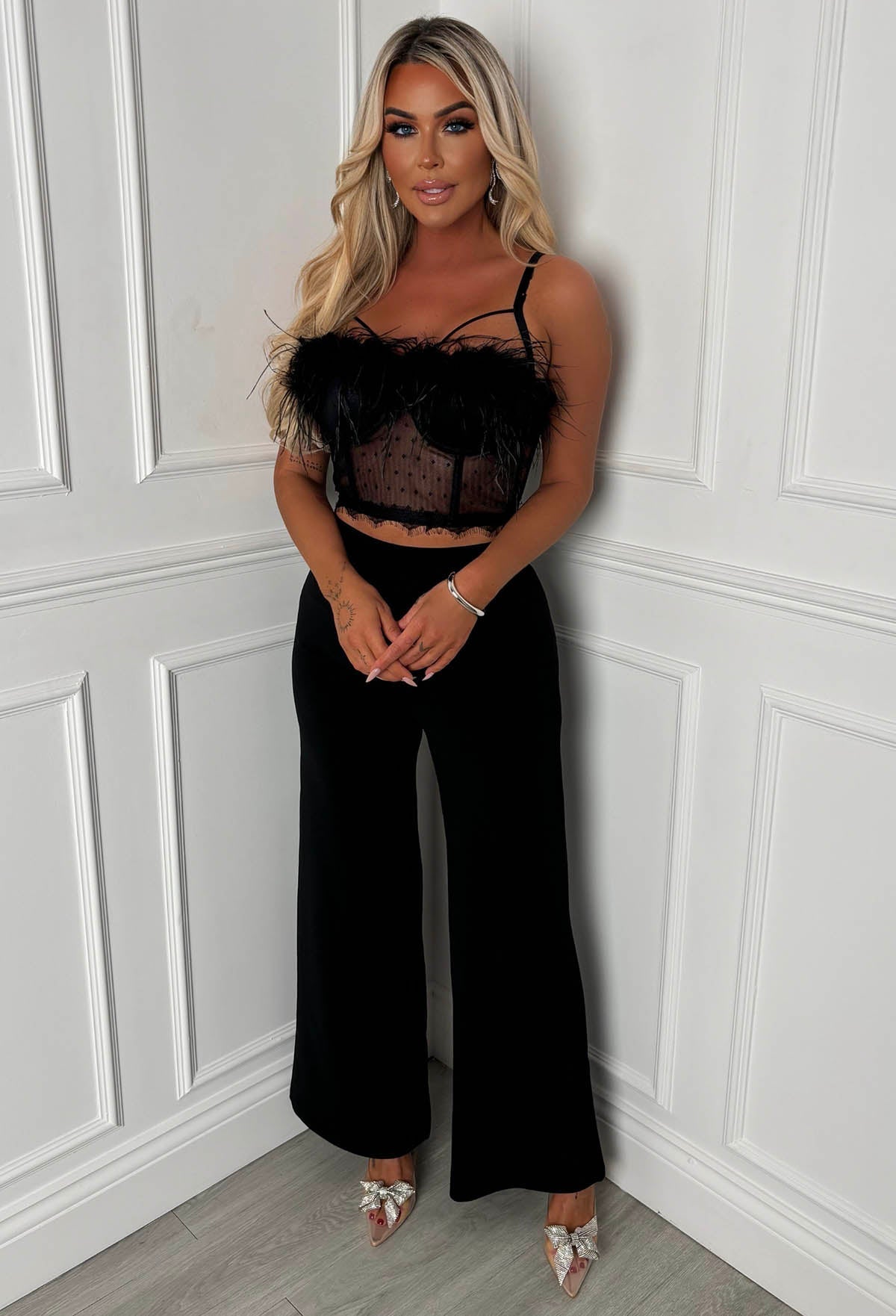 DO NOT USE I See Fire Black High Waisted Wide Leg Trousers draft