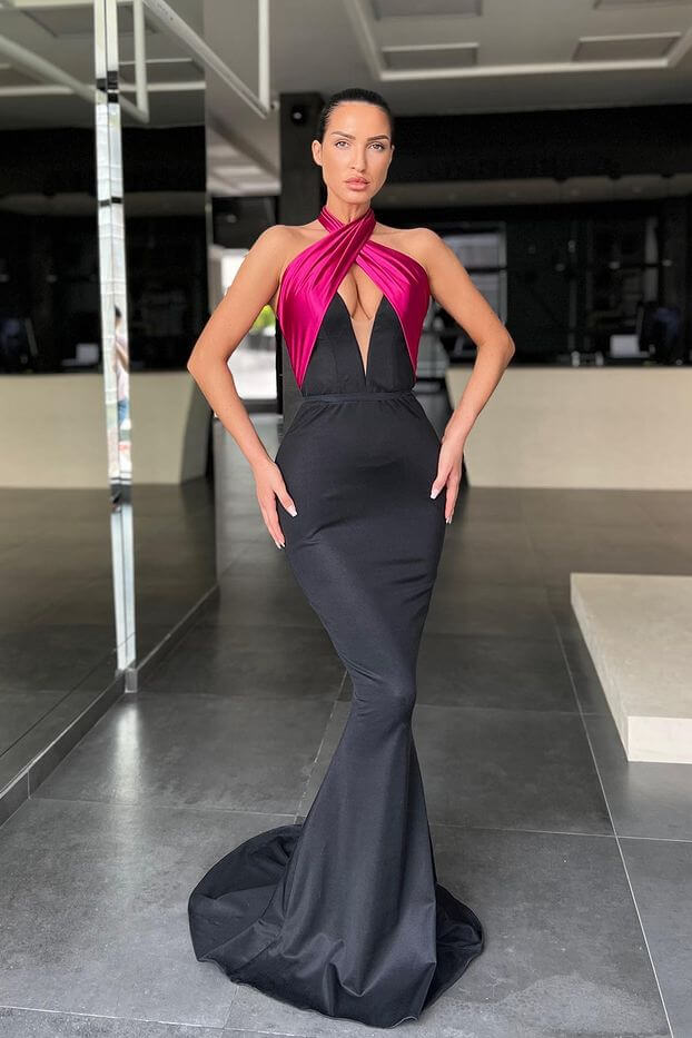 Sleeveless Gorgeous Halter Mermaid Evening Dress Long