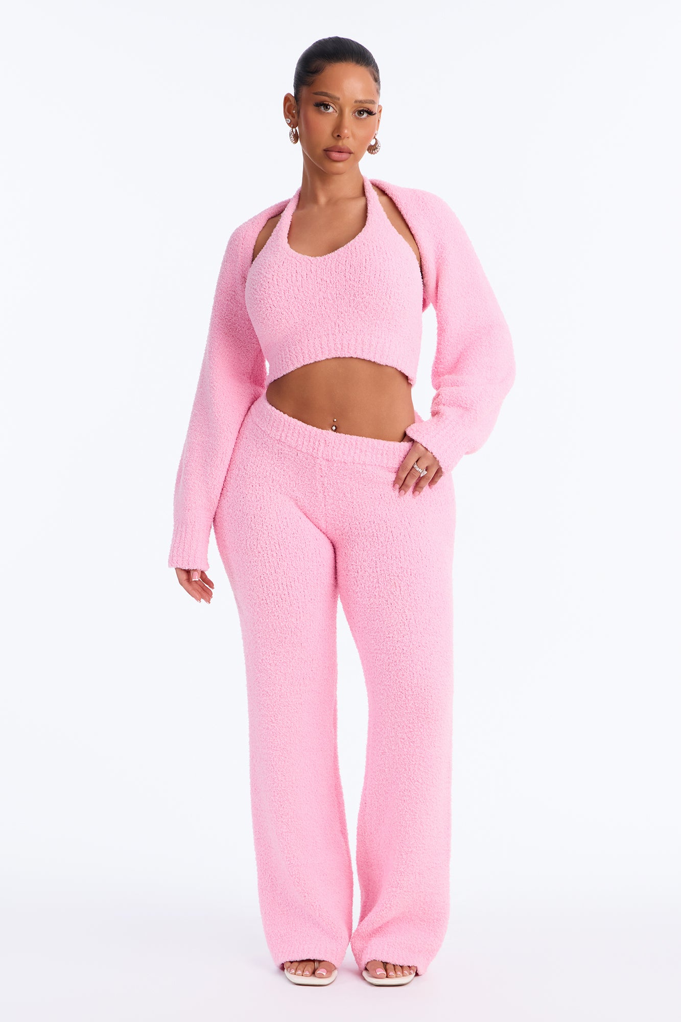 Living A Cozy Life 3 Piece Pant Set - Pink