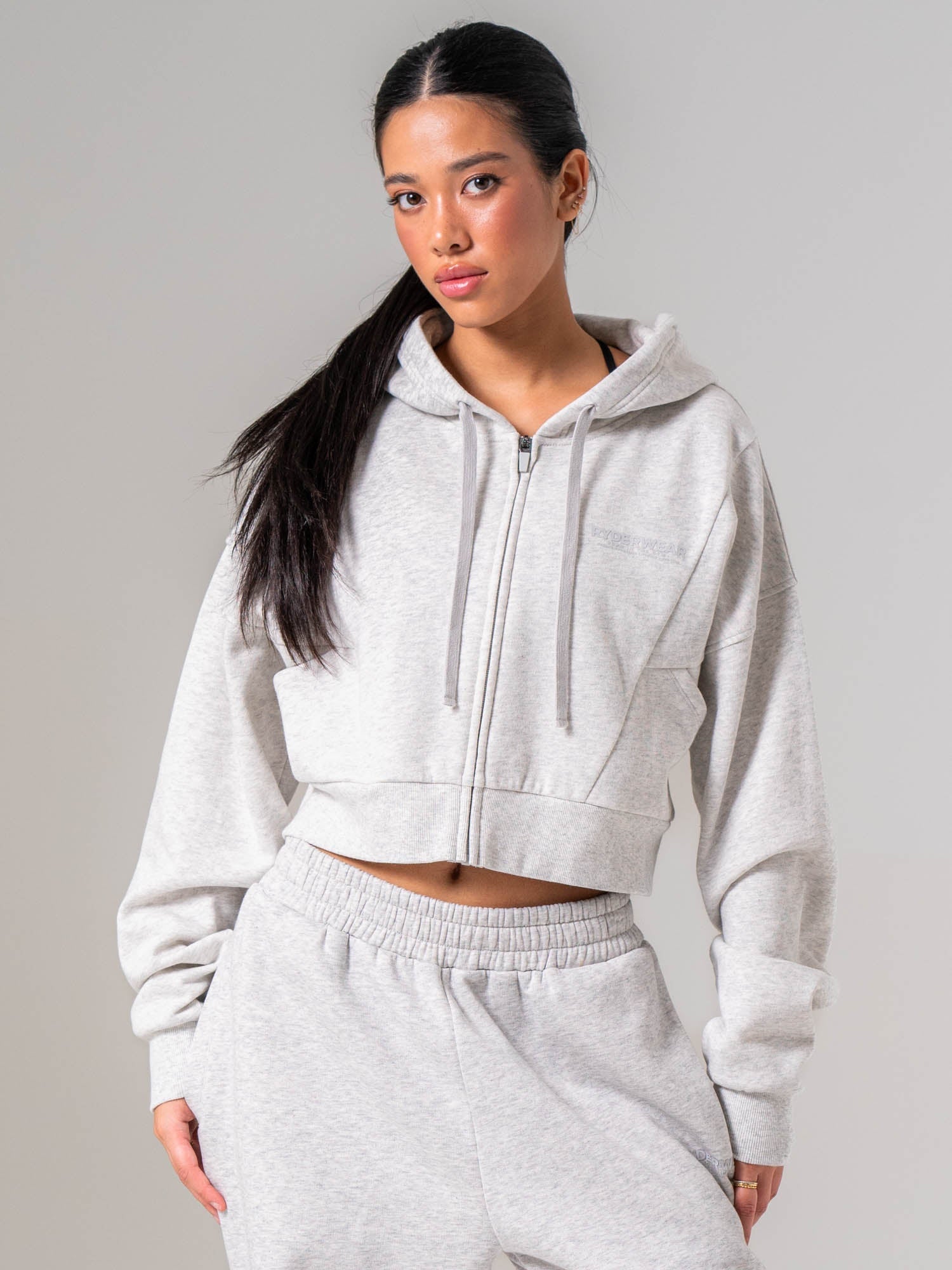Womens Track Jacket - Snow Marle