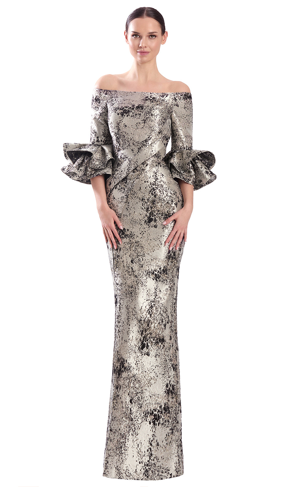 Alexander by Daymor 3354F26 - Off Shoulder Front Slit Evening Gown