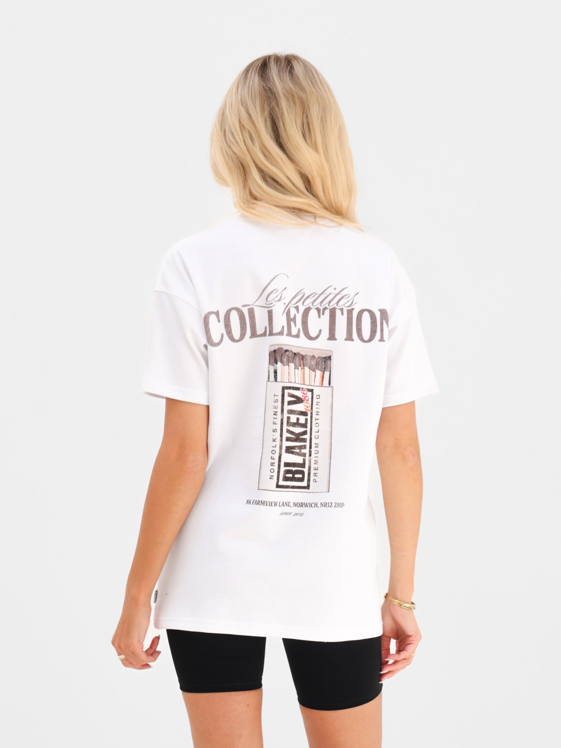 Macy Matchbox Print Oversized T-Shirt - White & Brown