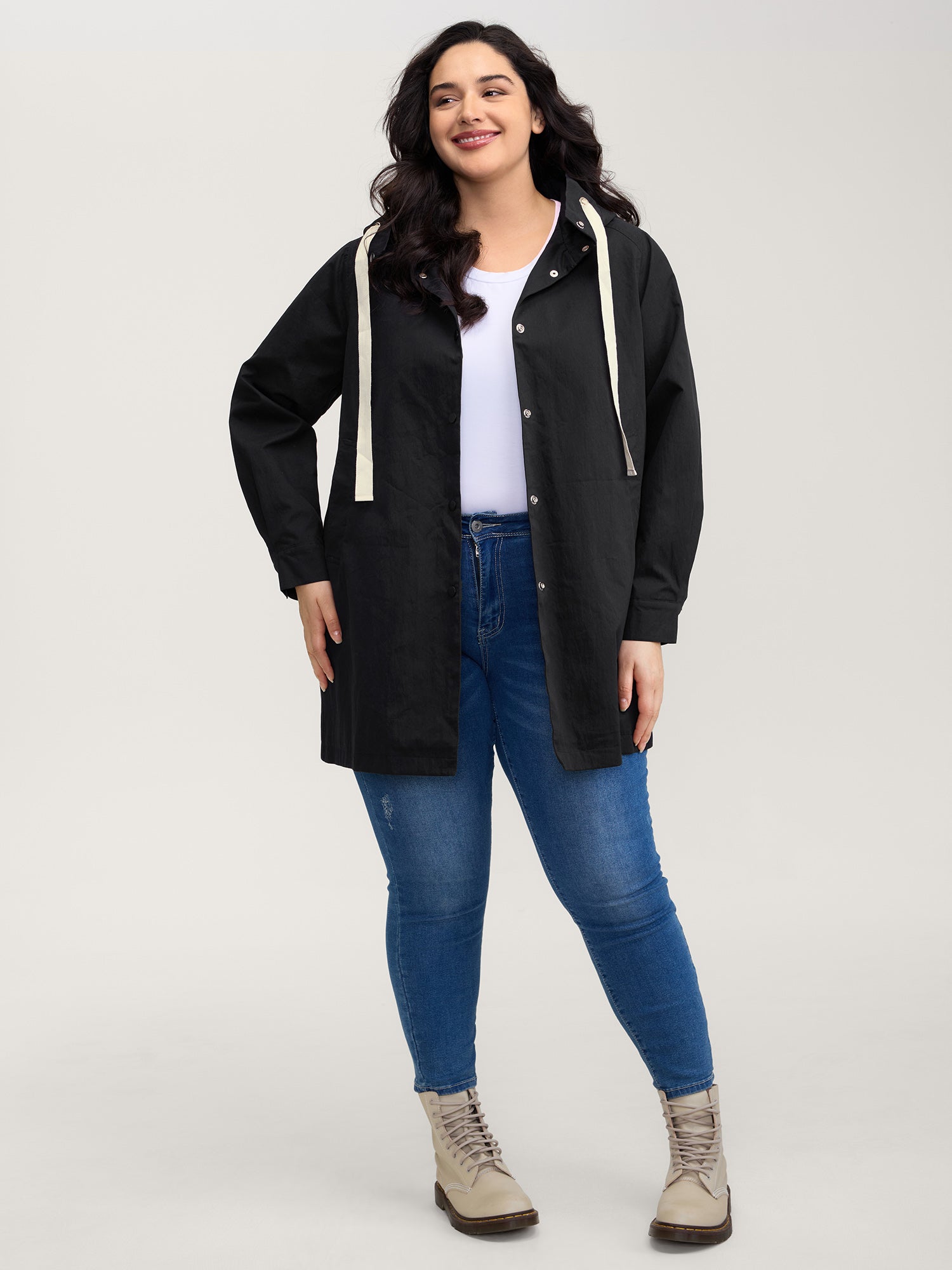 Contrast Pockets Button-Front Jacket