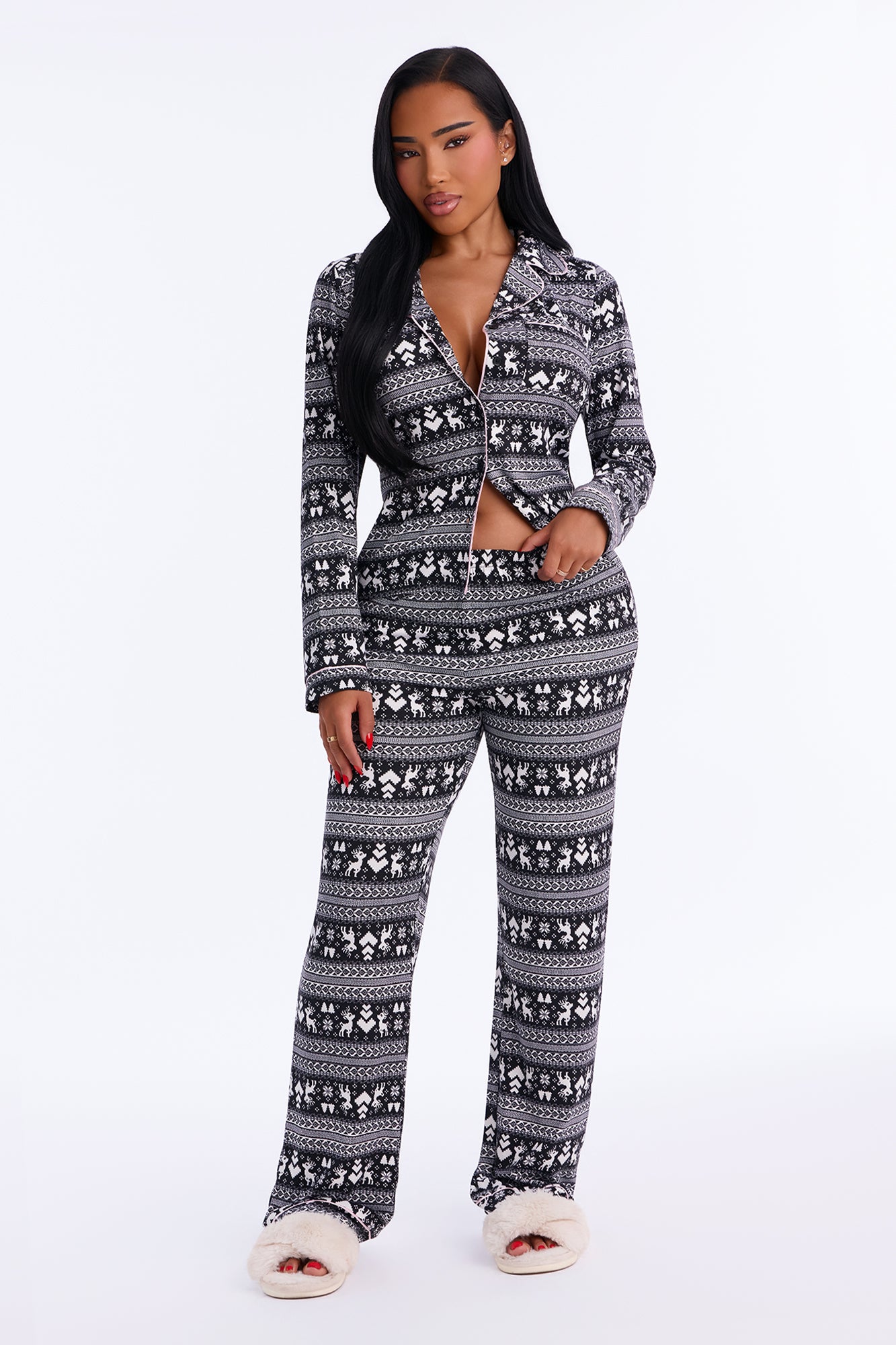 Cloud Nine Cozy PJ Pant Set - Black/combo