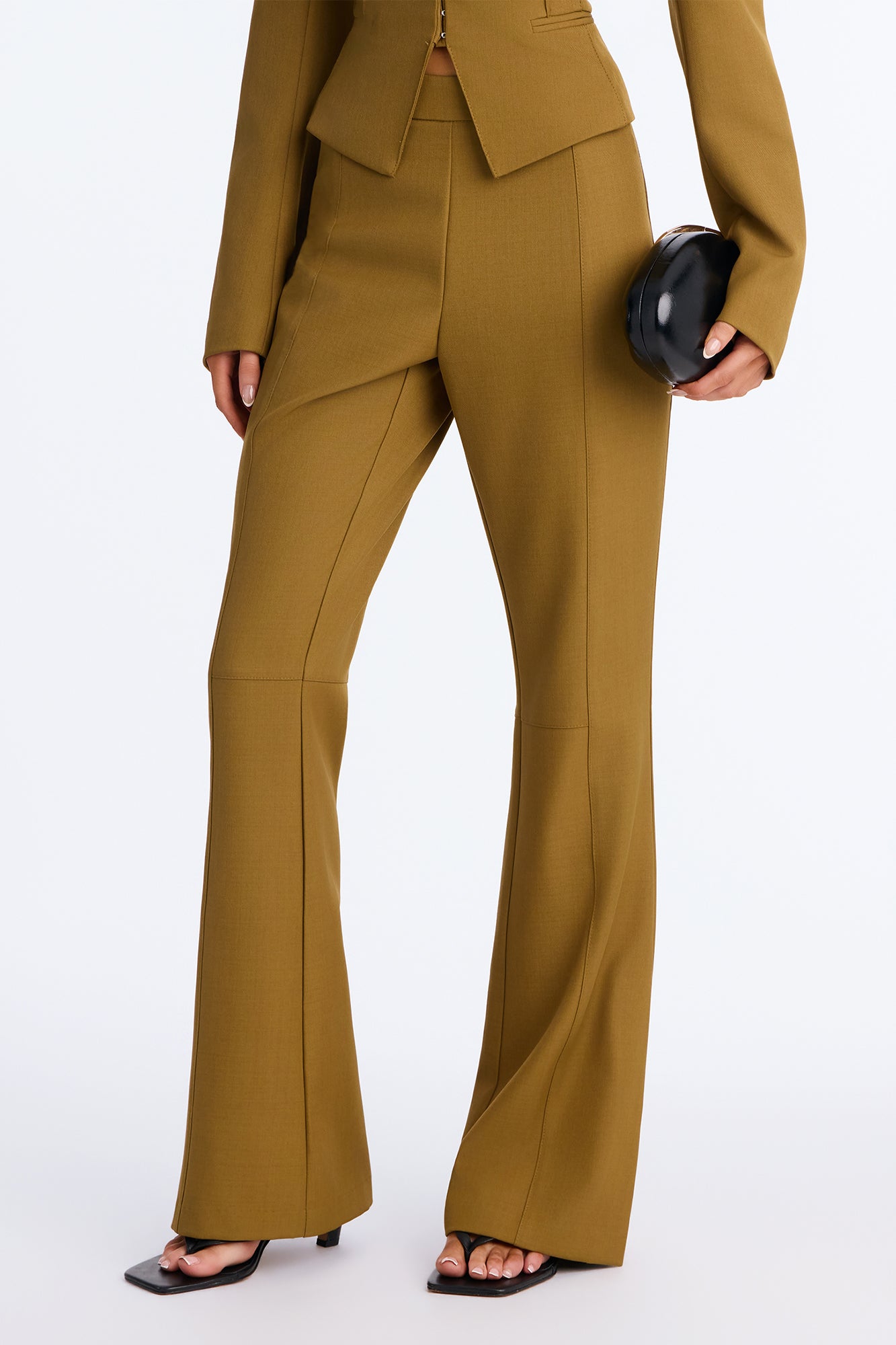 Izzy Flare Split Hem Trouser - Olive