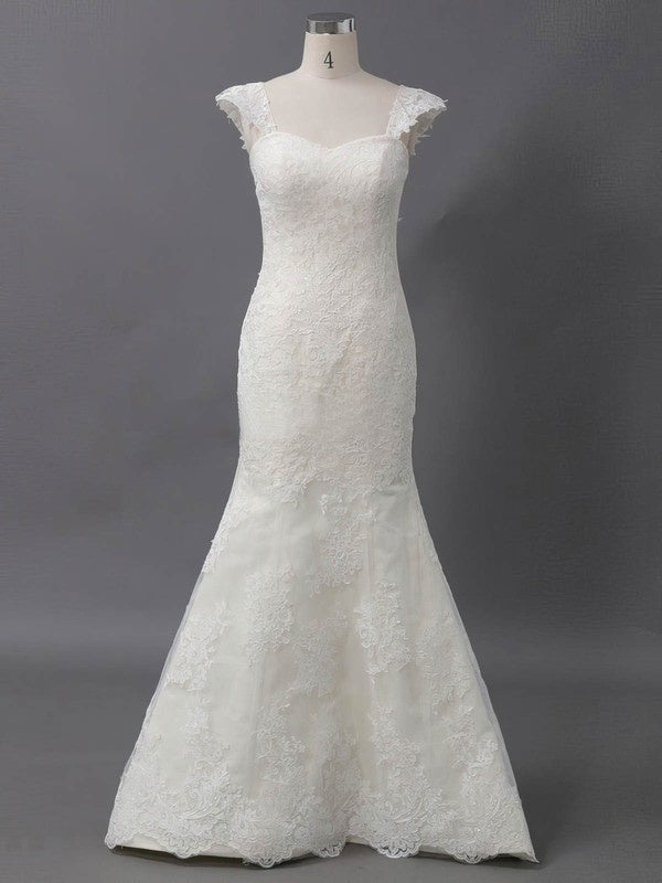 Stunning Mermaid Sweetheart Tulle Sweep Train Wedding Dresses