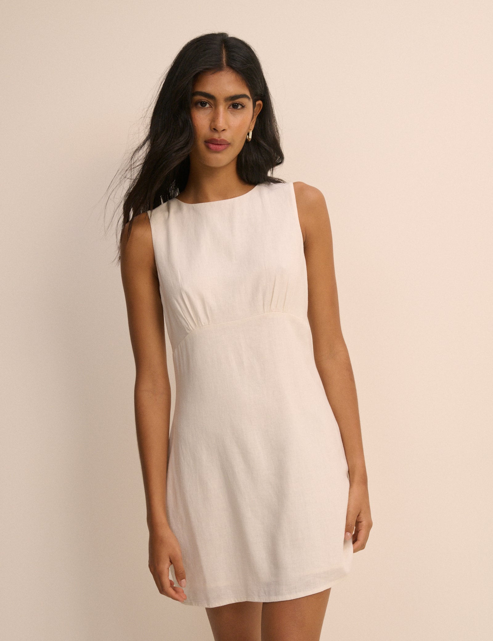 Ivory Sleeveless Vicky Mini Dress