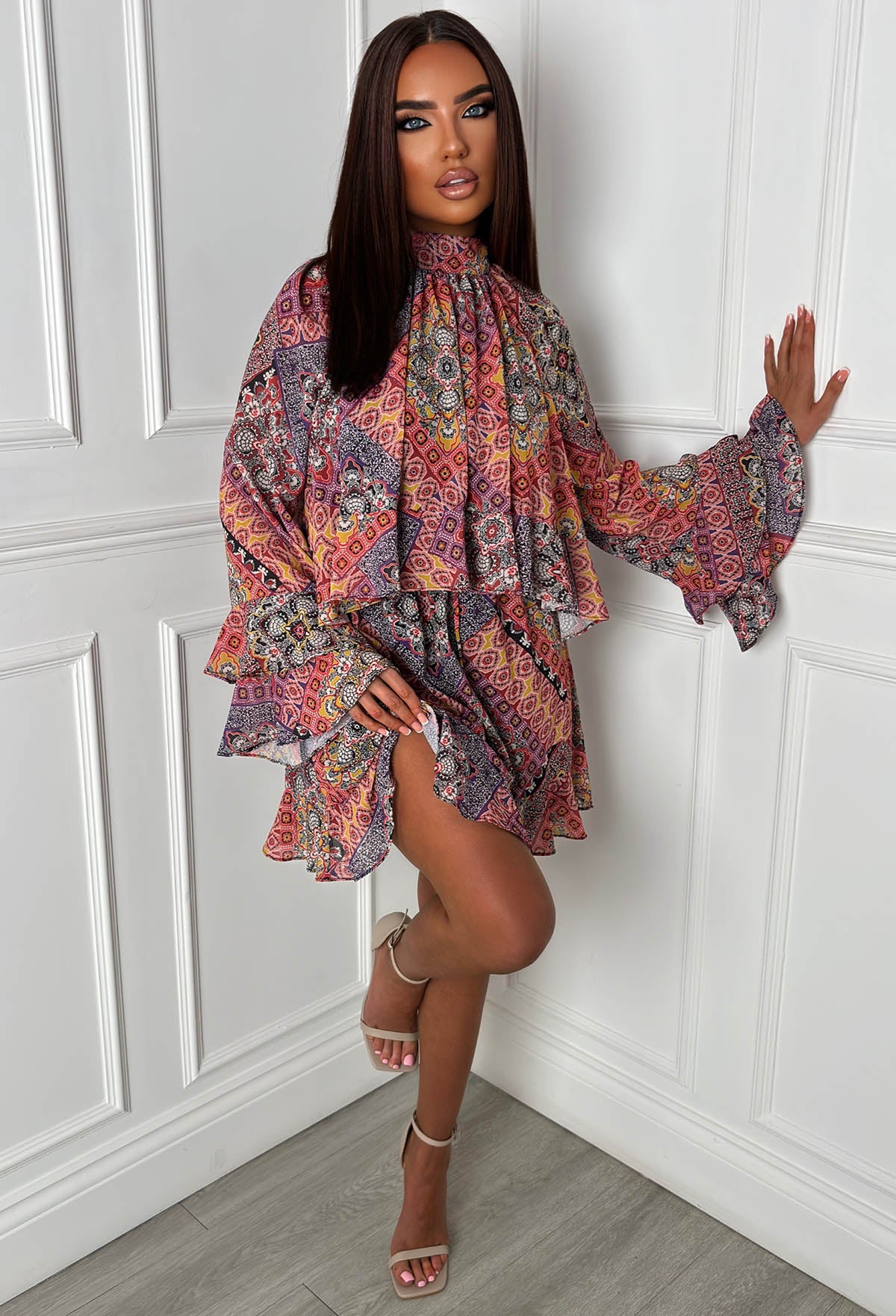 Romantic Frills Multi Frill Georgette Dress