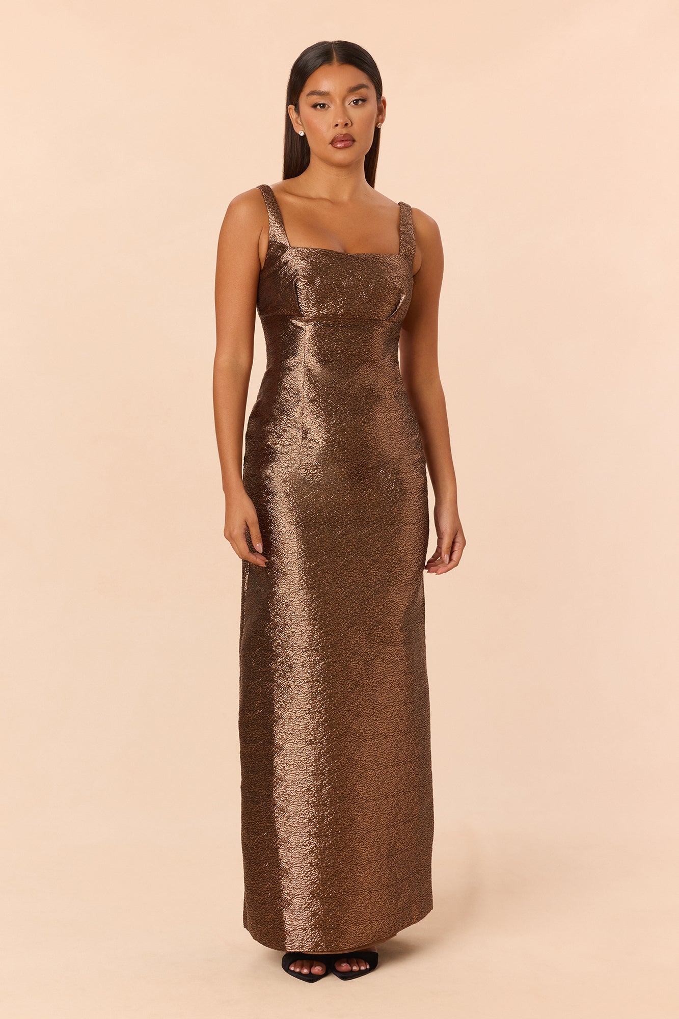 Rich Fantasy Metallic Gown - Copper