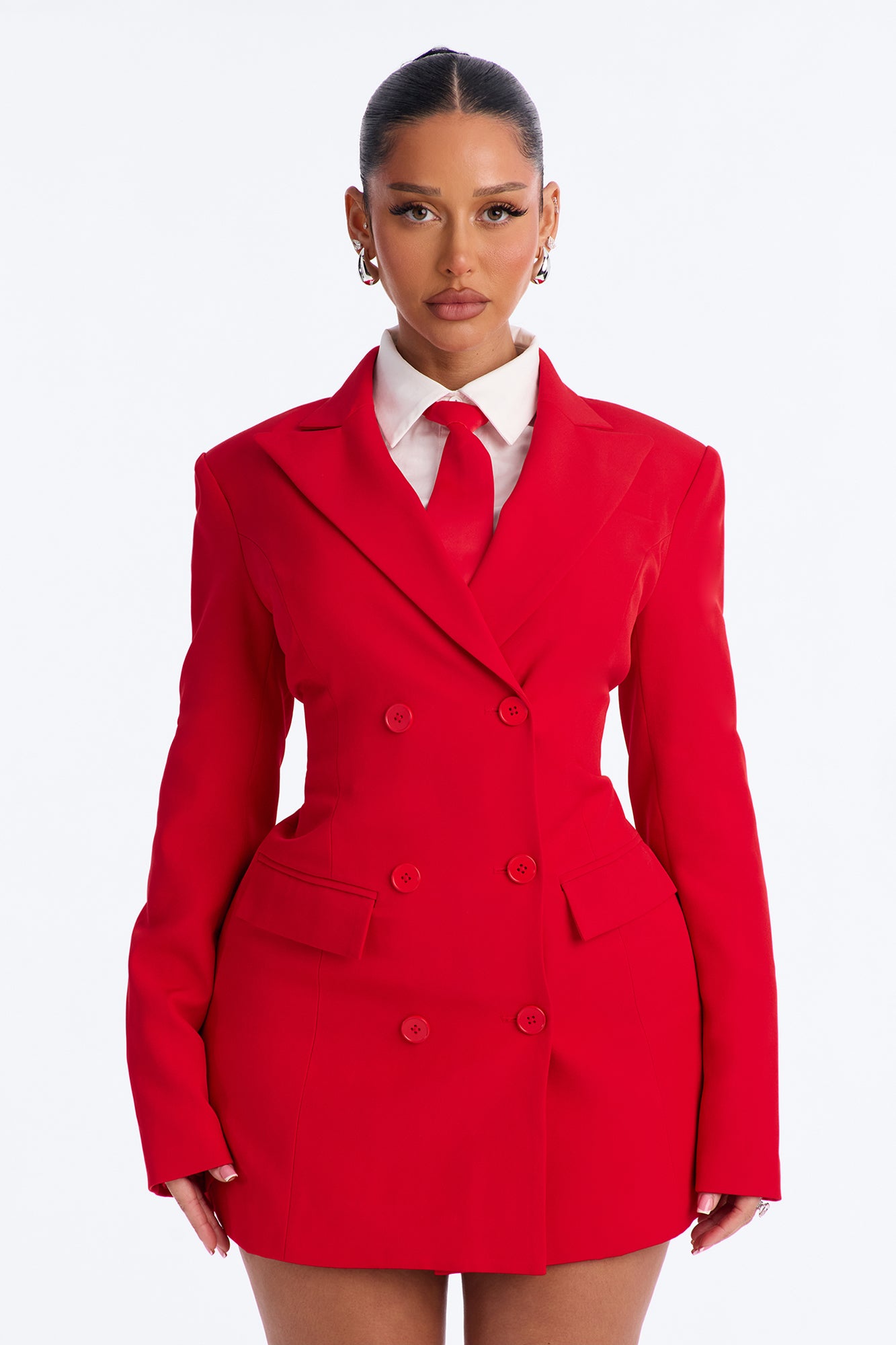 Handling Business Blazer Mini Dress - Red