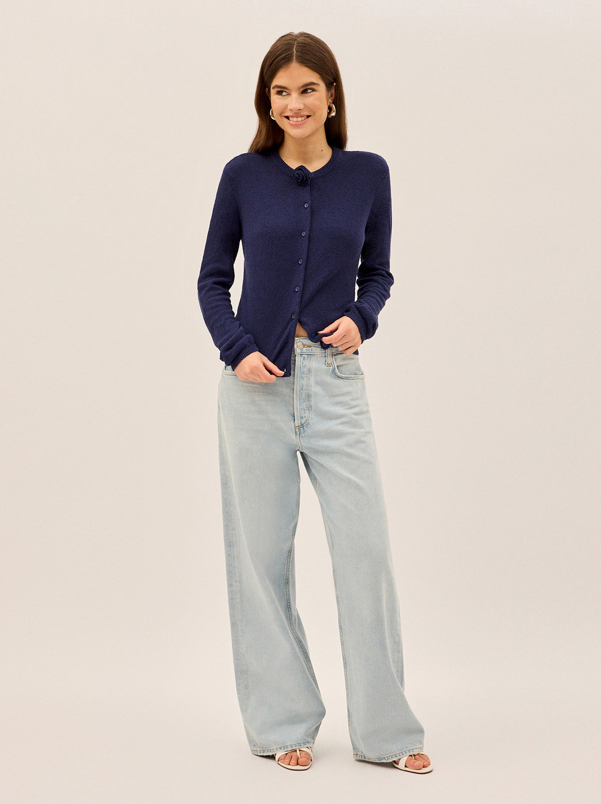 Cassandra Navy Knit Cardigan