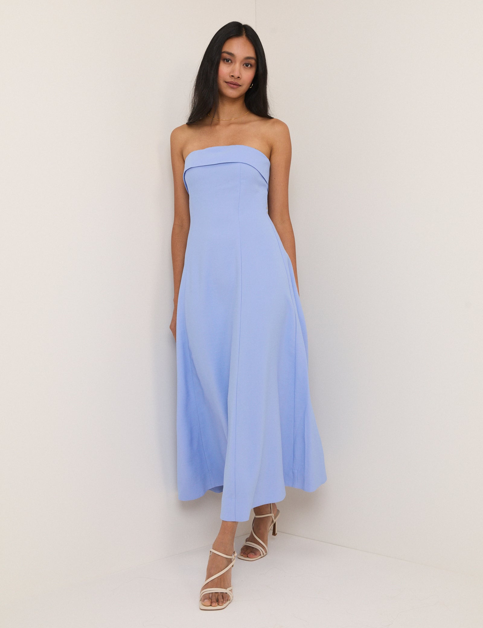 Blue Bow Back Chelsea Midi Dress